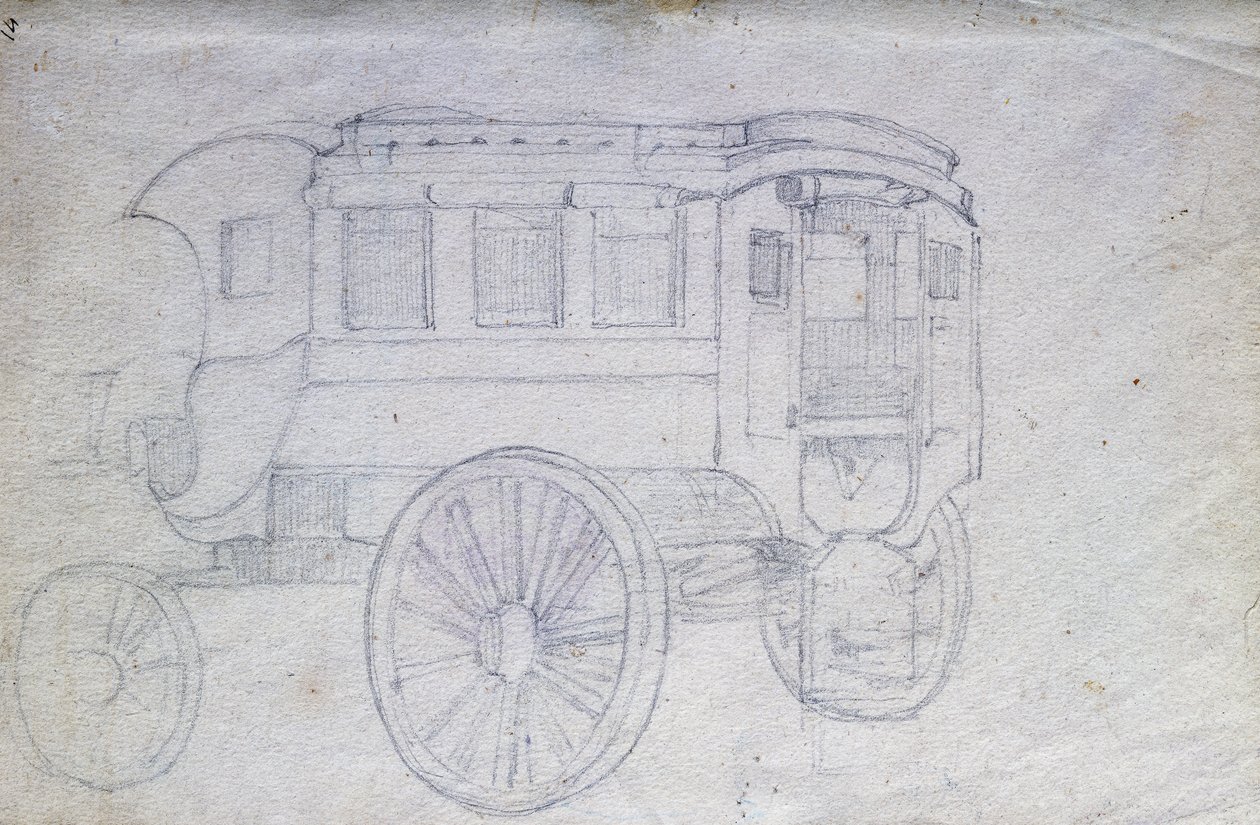 Koets door Giovanni Fattori
