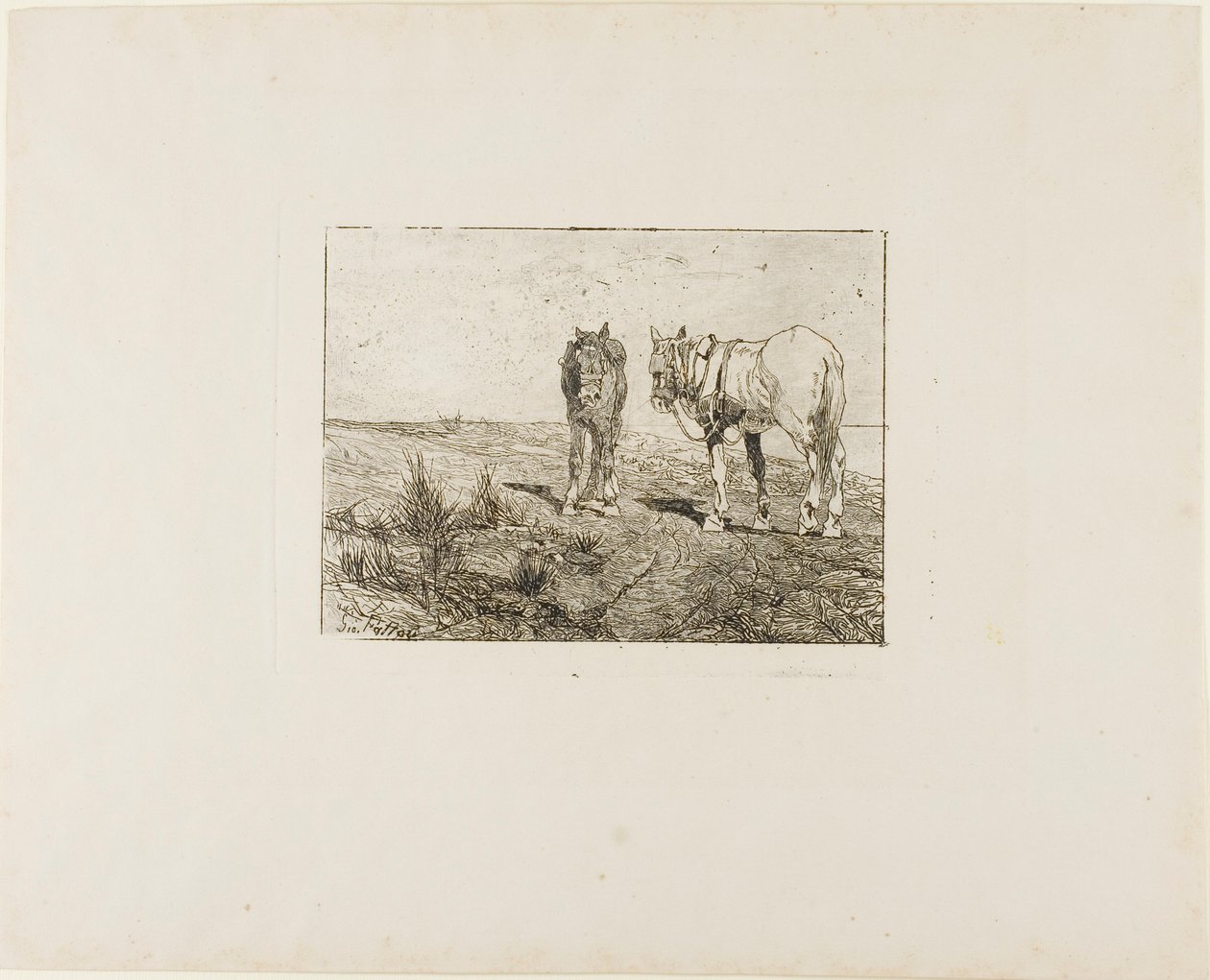 Paardenrust door Giovanni Fattori