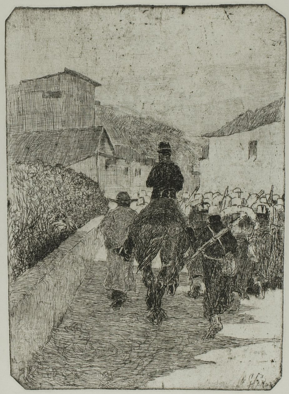 Militaire promenade door Giovanni Fattori
