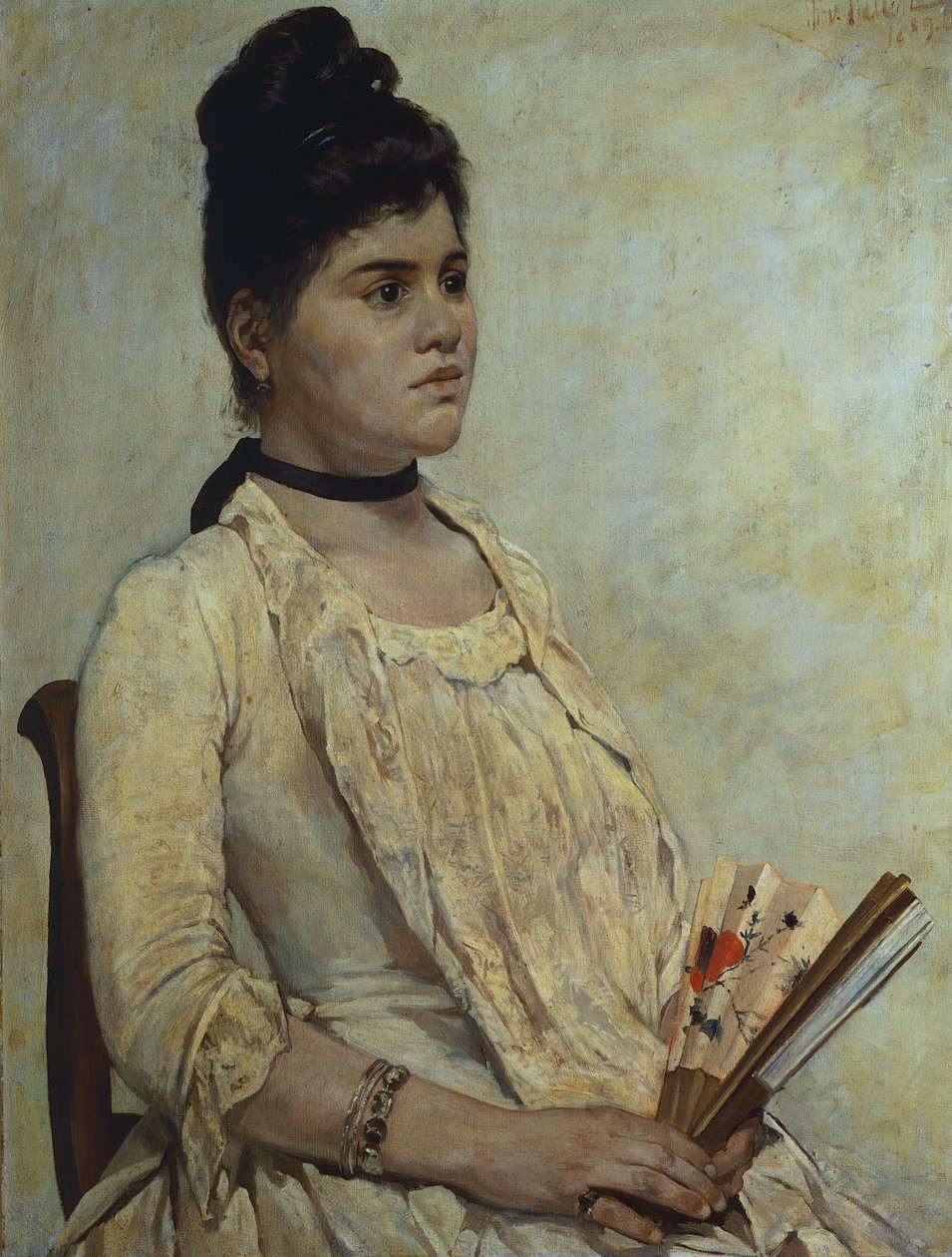 Portret van stiefdochter Giulia Marinelli door Giovanni Fattori