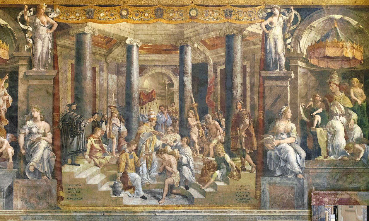 De Doop van Constantijn door Giovanni Francesco (c.1488 1528) Penni