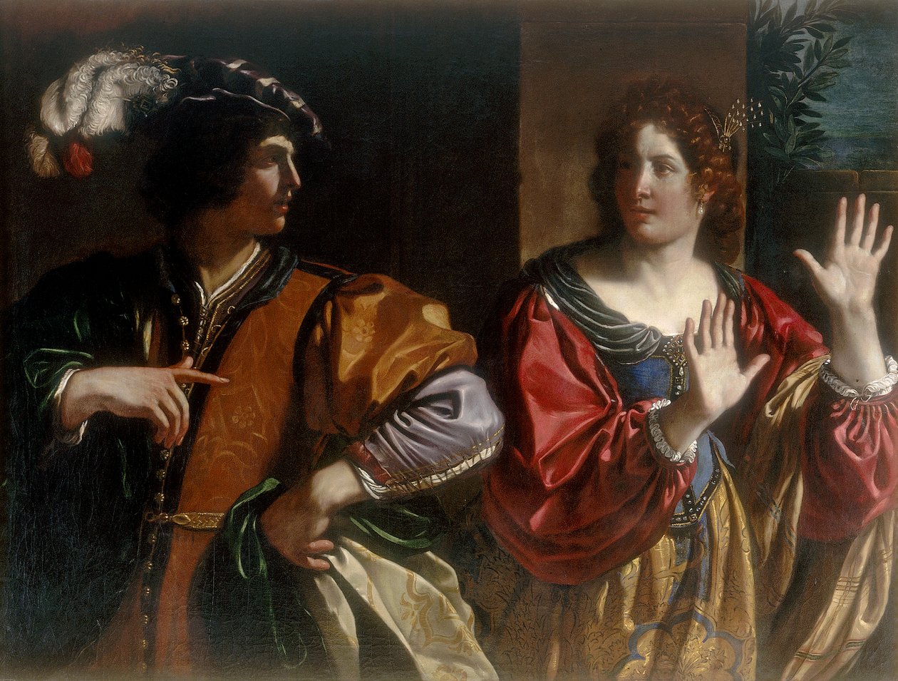 Hammon en Tamar door Giovanni Francesco Barbieri