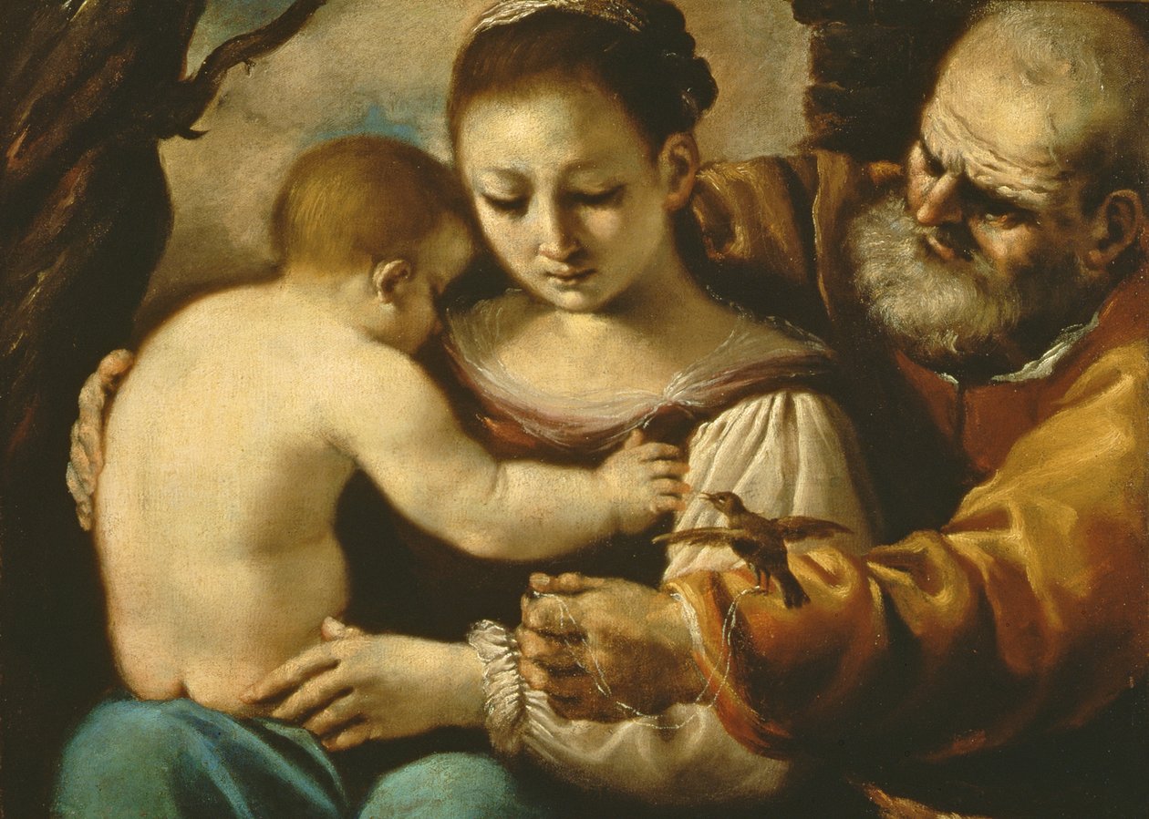 Heilige Familie door Giovanni Francesco Barbieri