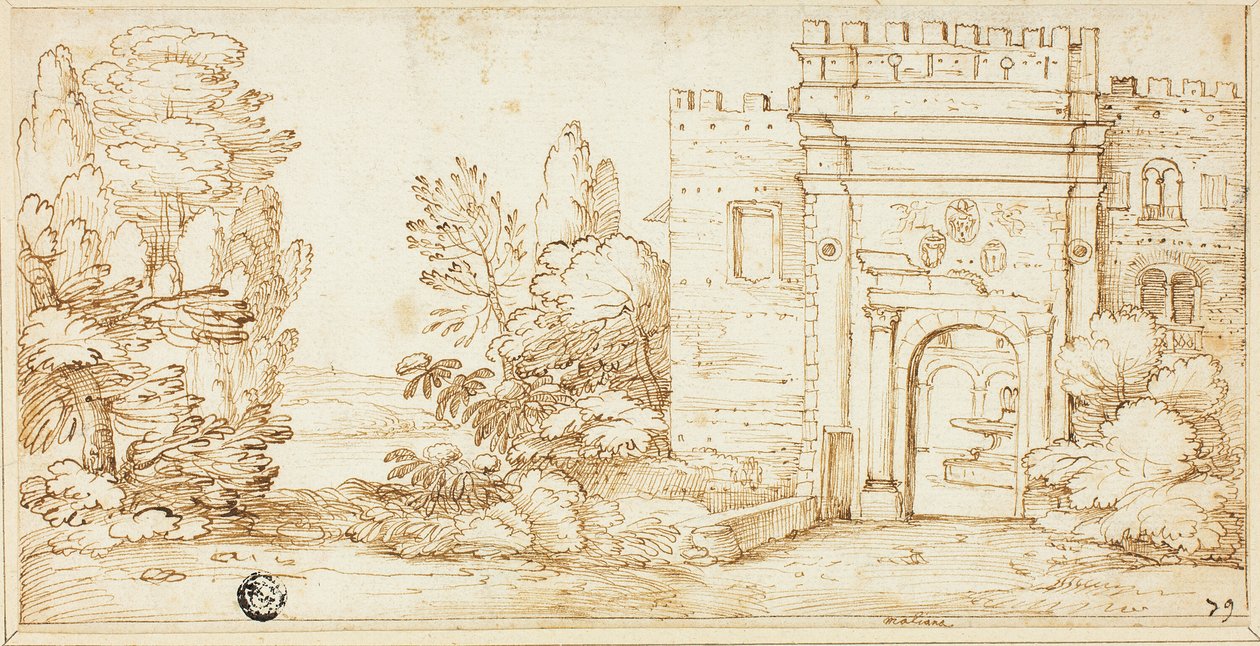 Uitzicht op La Magliana door Giovanni Francesco Grimaldi