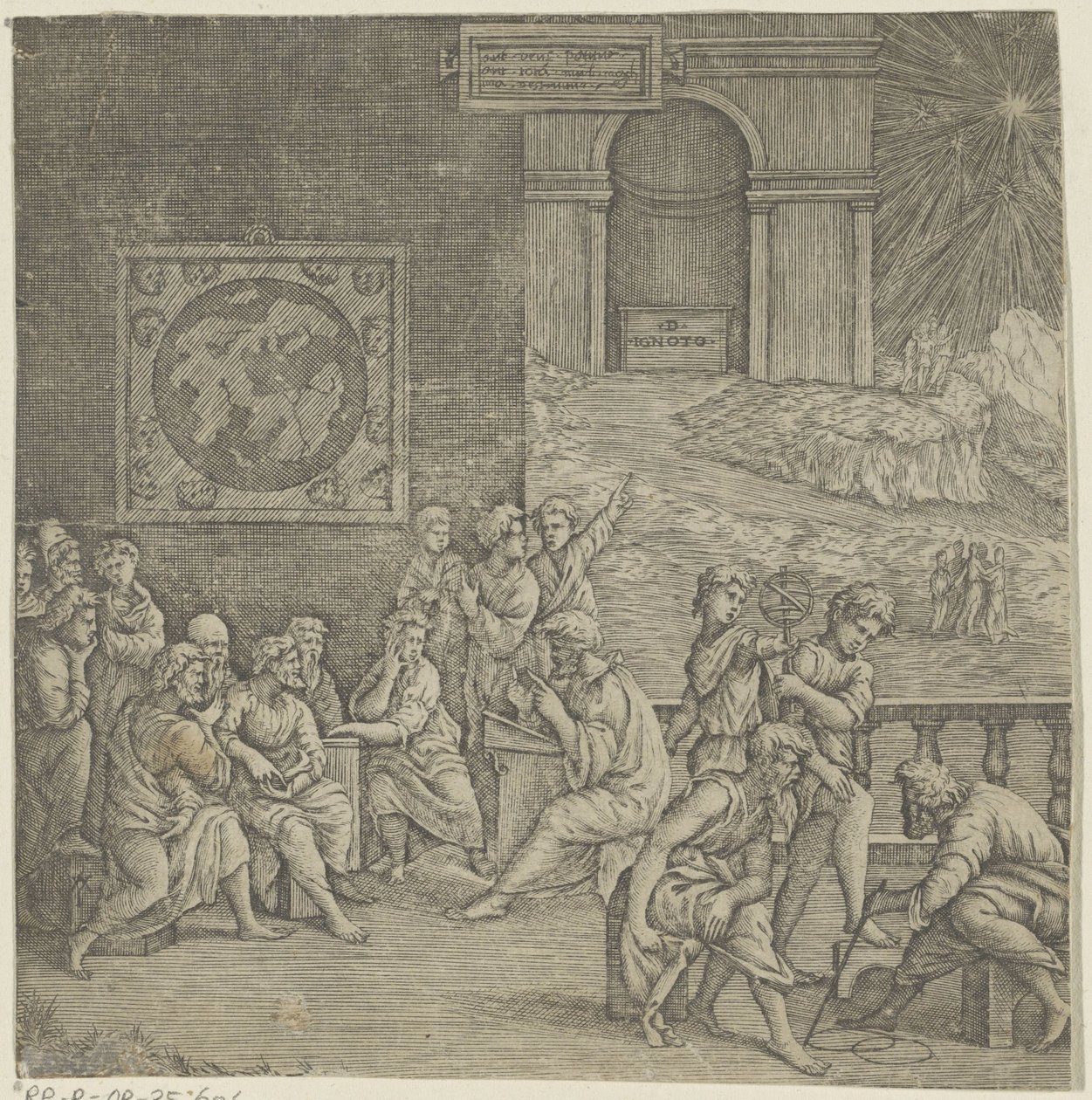 School van een filosoof door Giovanni Jacopo Caraglio (attributed to)
