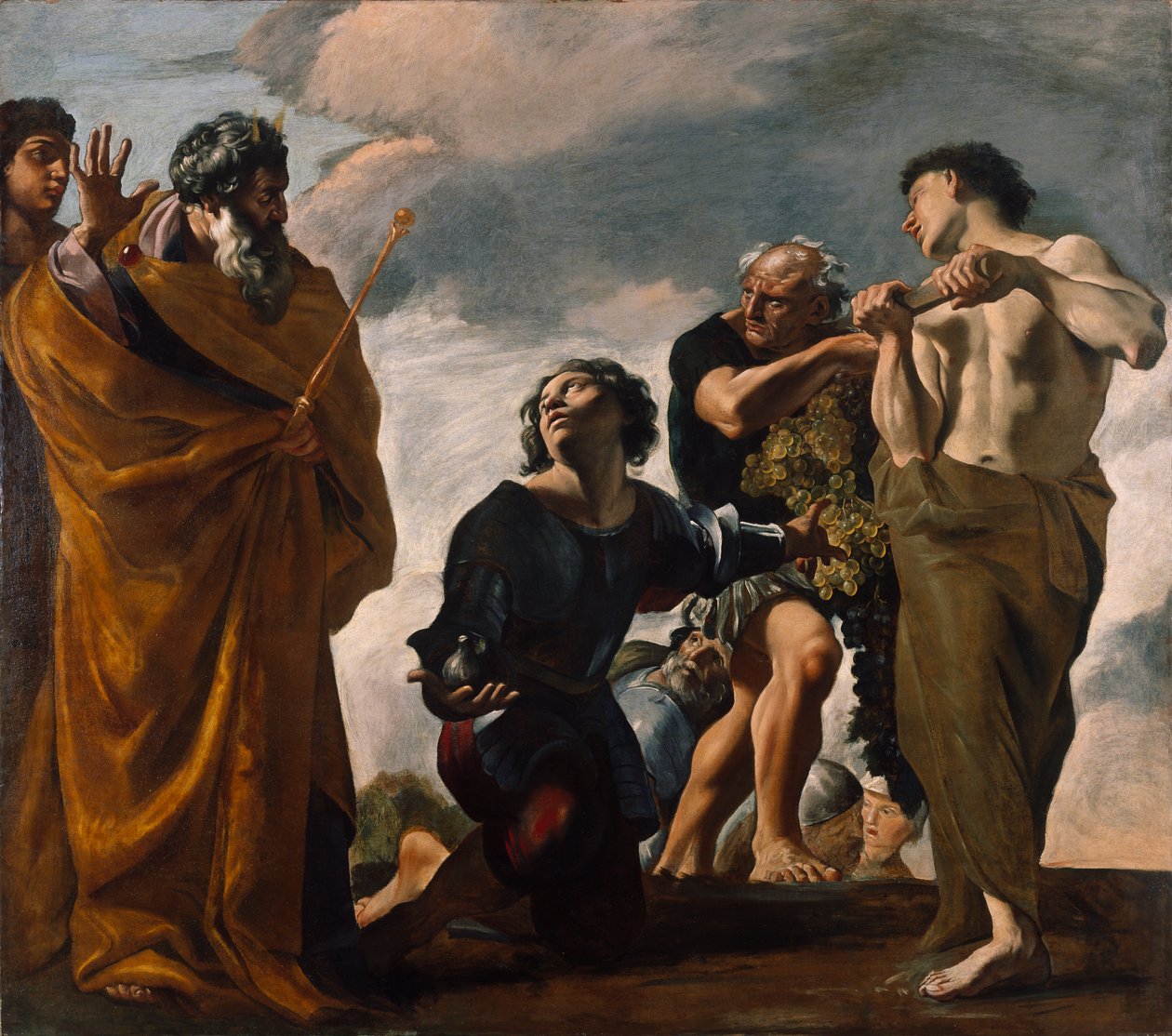 Mozes en de boodschappers uit Kanaän door Giovanni Lanfranco
