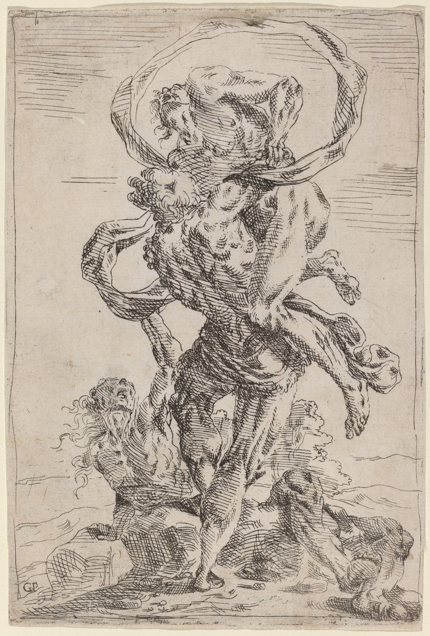Hercules en Antaeus door Giovanni Pietro Possenti