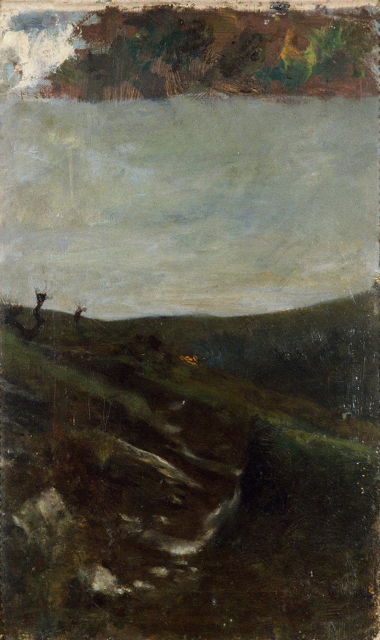 Landschap bij Milaan door Giovanni Segantini