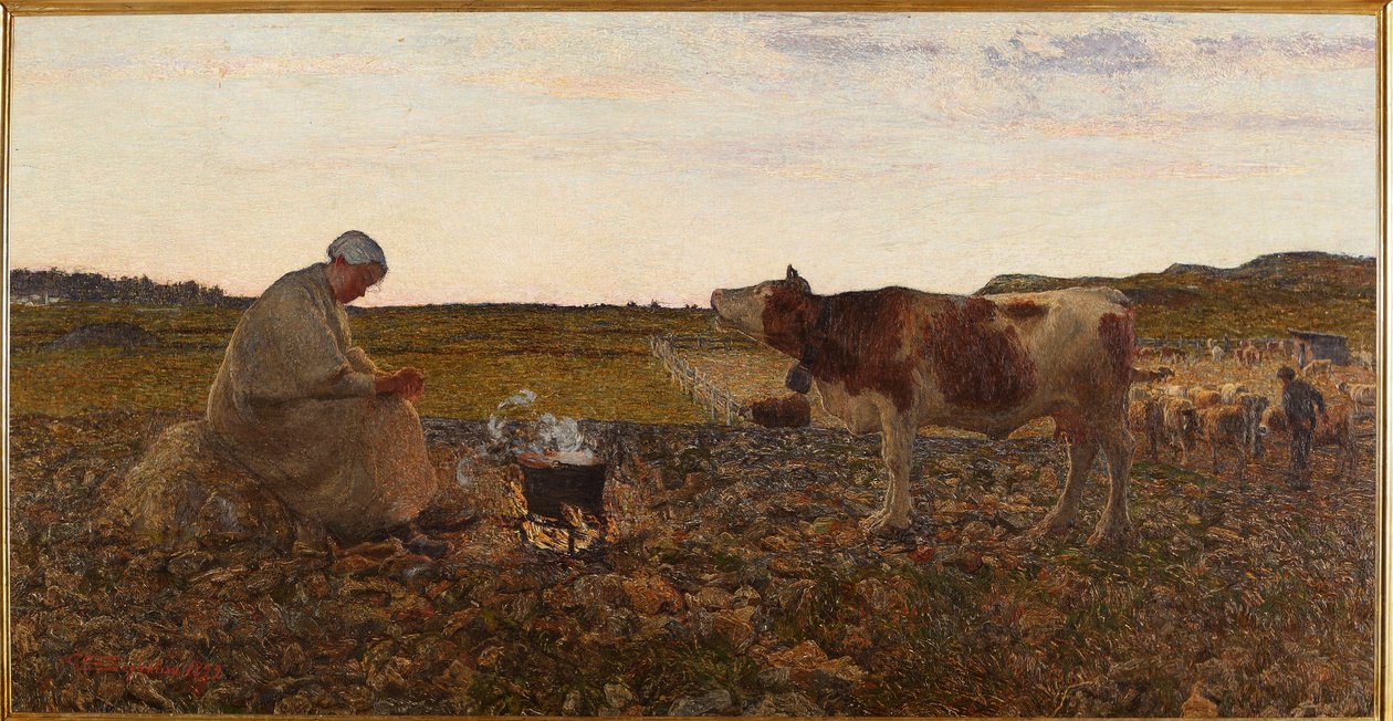Het droevige uur door Giovanni Segantini