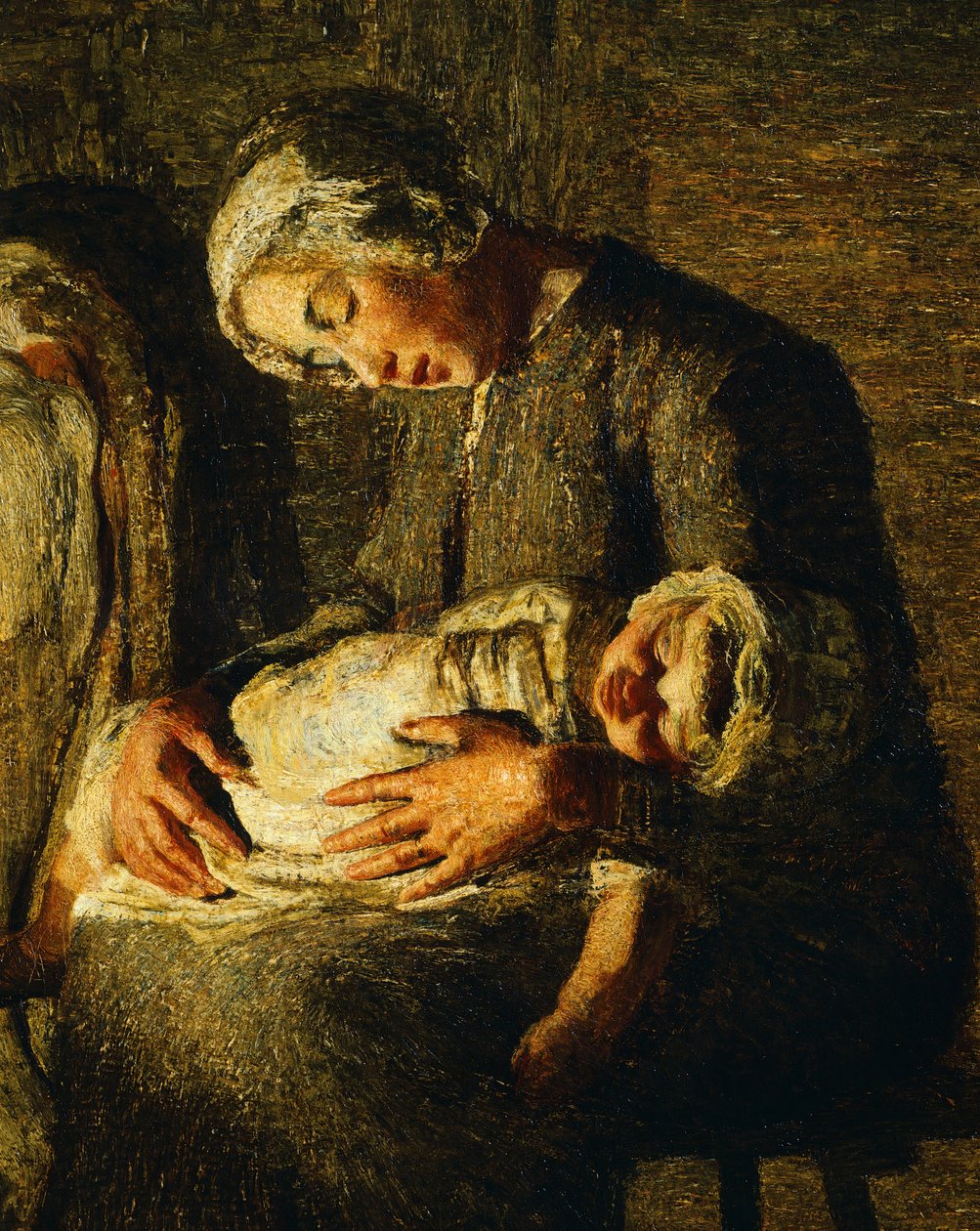 De twee moeders (detail) door Giovanni Segantini