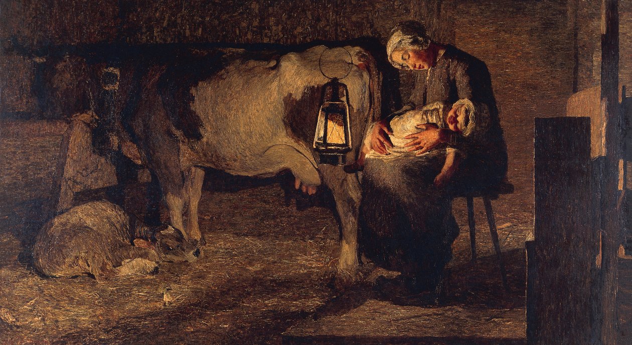 Twee moeders door Giovanni Segantini