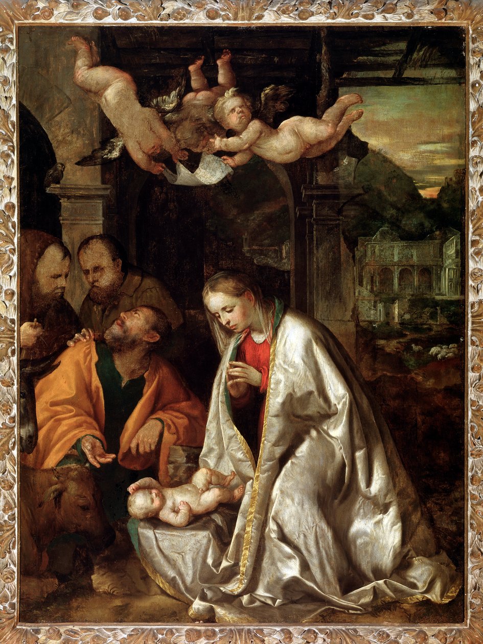 Geboorte door Girolamo Romanino