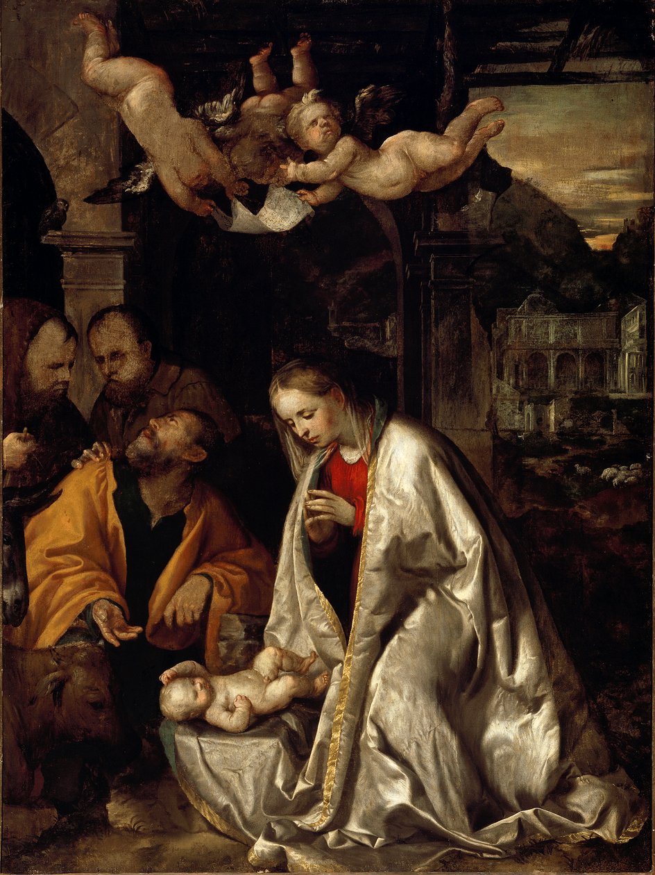 Geboorte door Girolamo Romanino