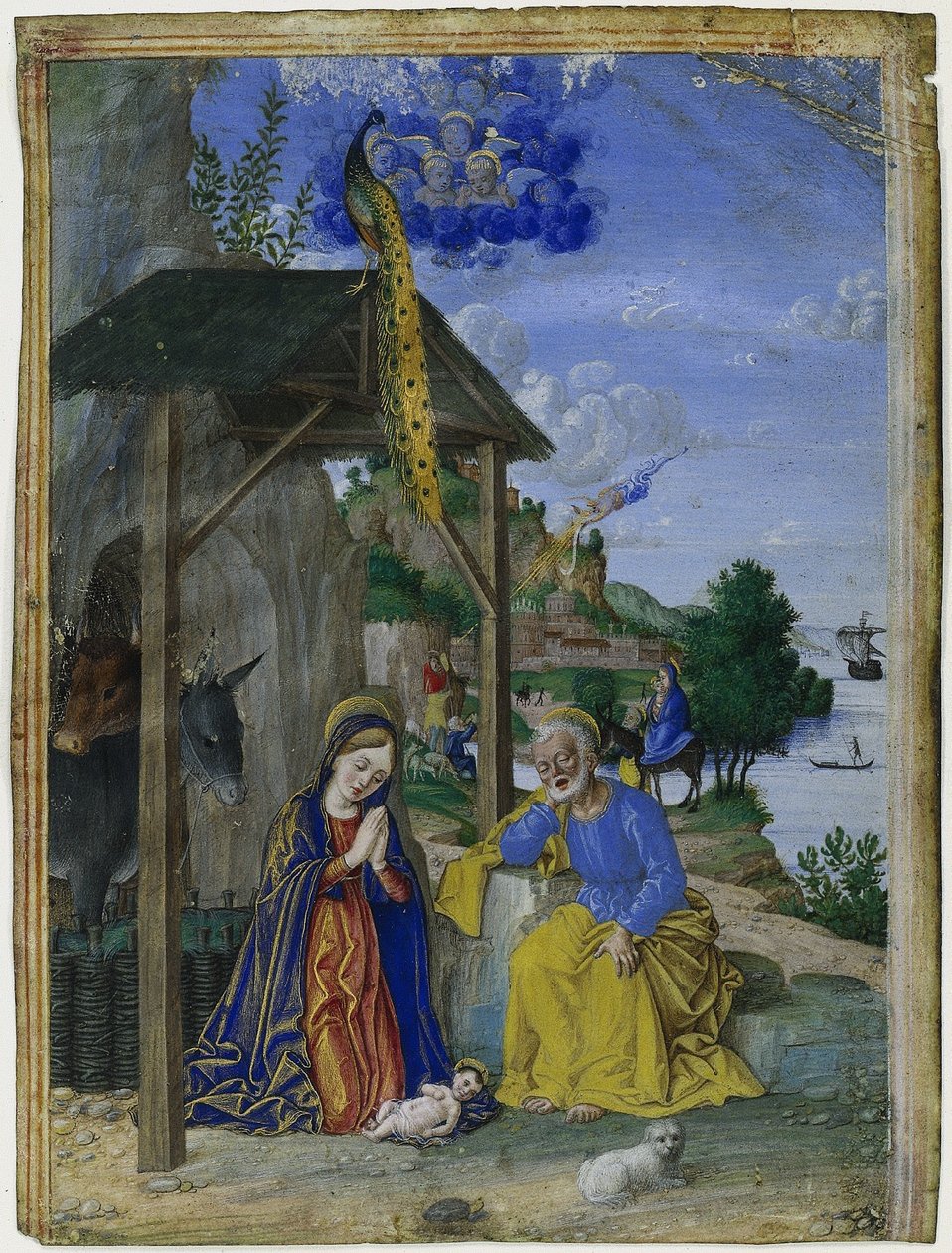 Enkele miniatuur: De Geboorte, c. 1515 door Girolamo dai Libri