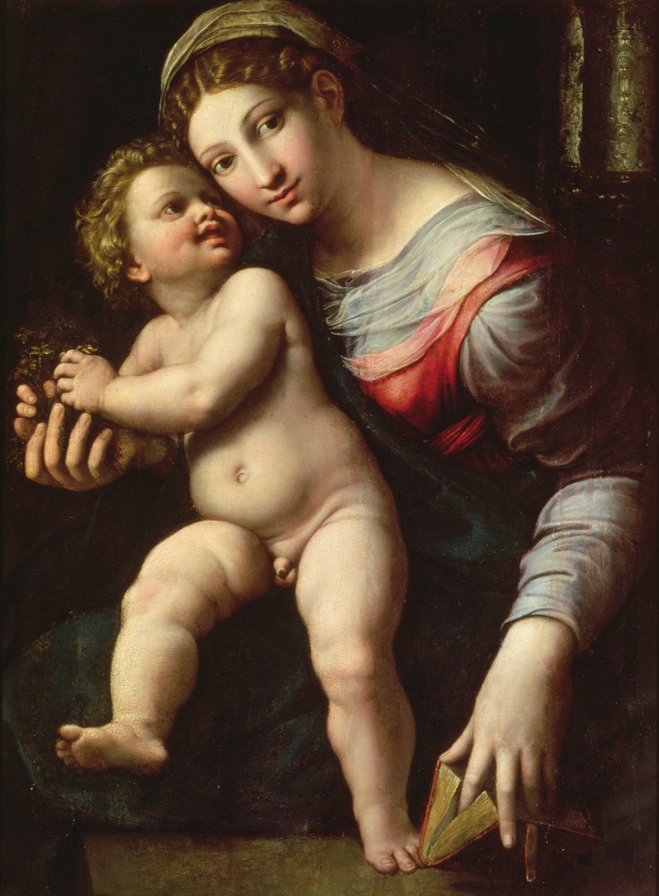 Madonna en kind, ca. 1530-40 door Giulio Romano