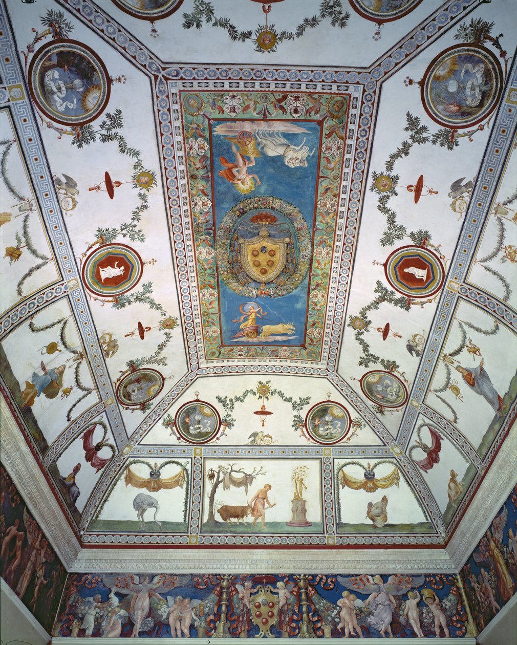 De Camera con Fregio di Amorini (detail) door Giulio Romano