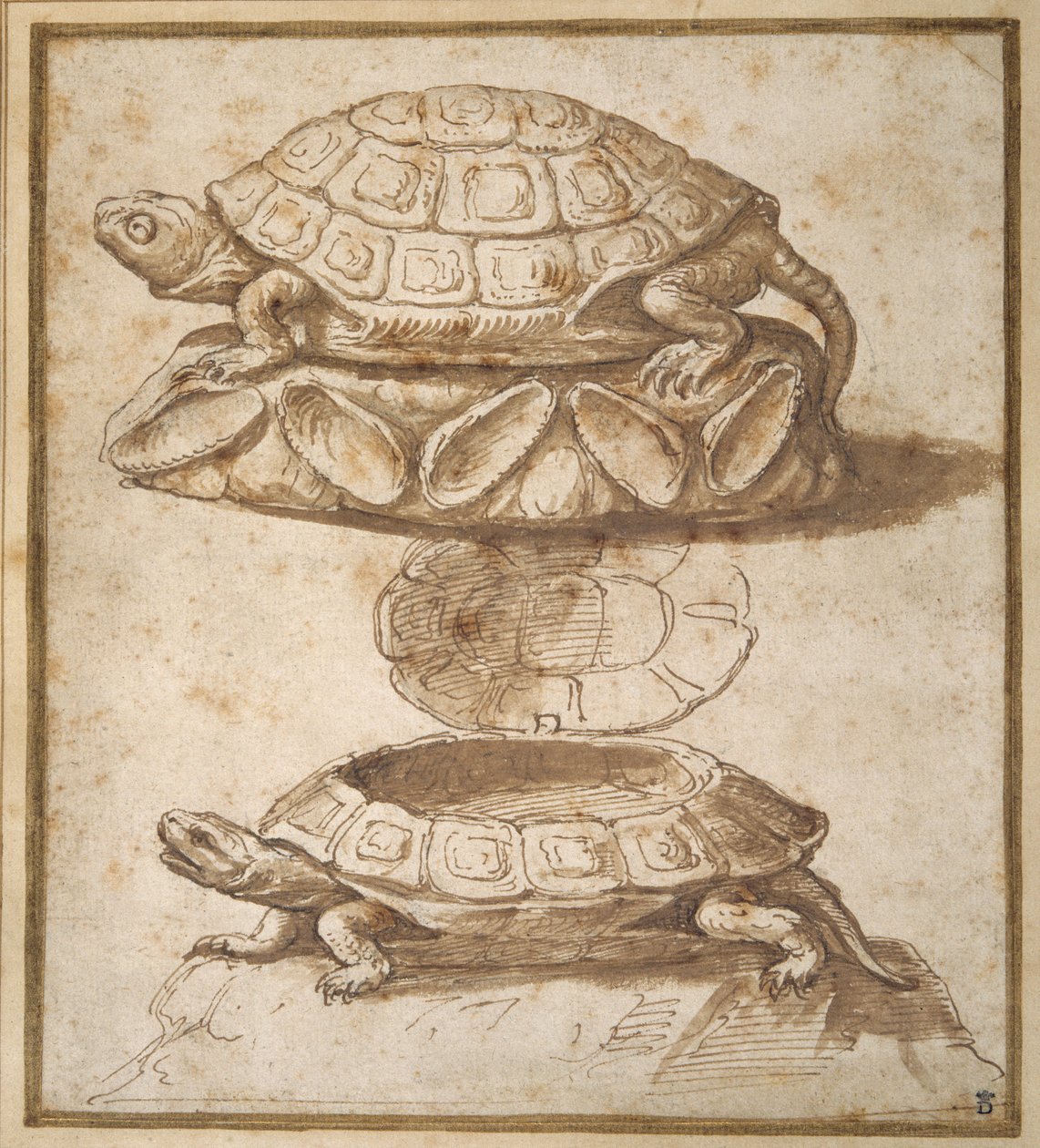 Snoepdoos in de vorm van een schildpad door Giulio Romano