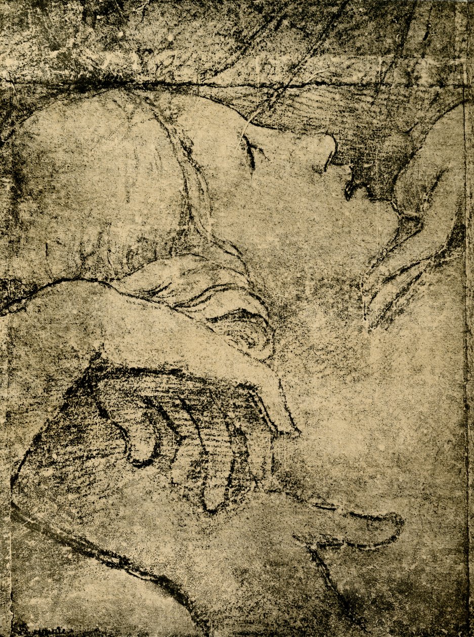 Venus, gevleid door Adonis door Giulio Romano