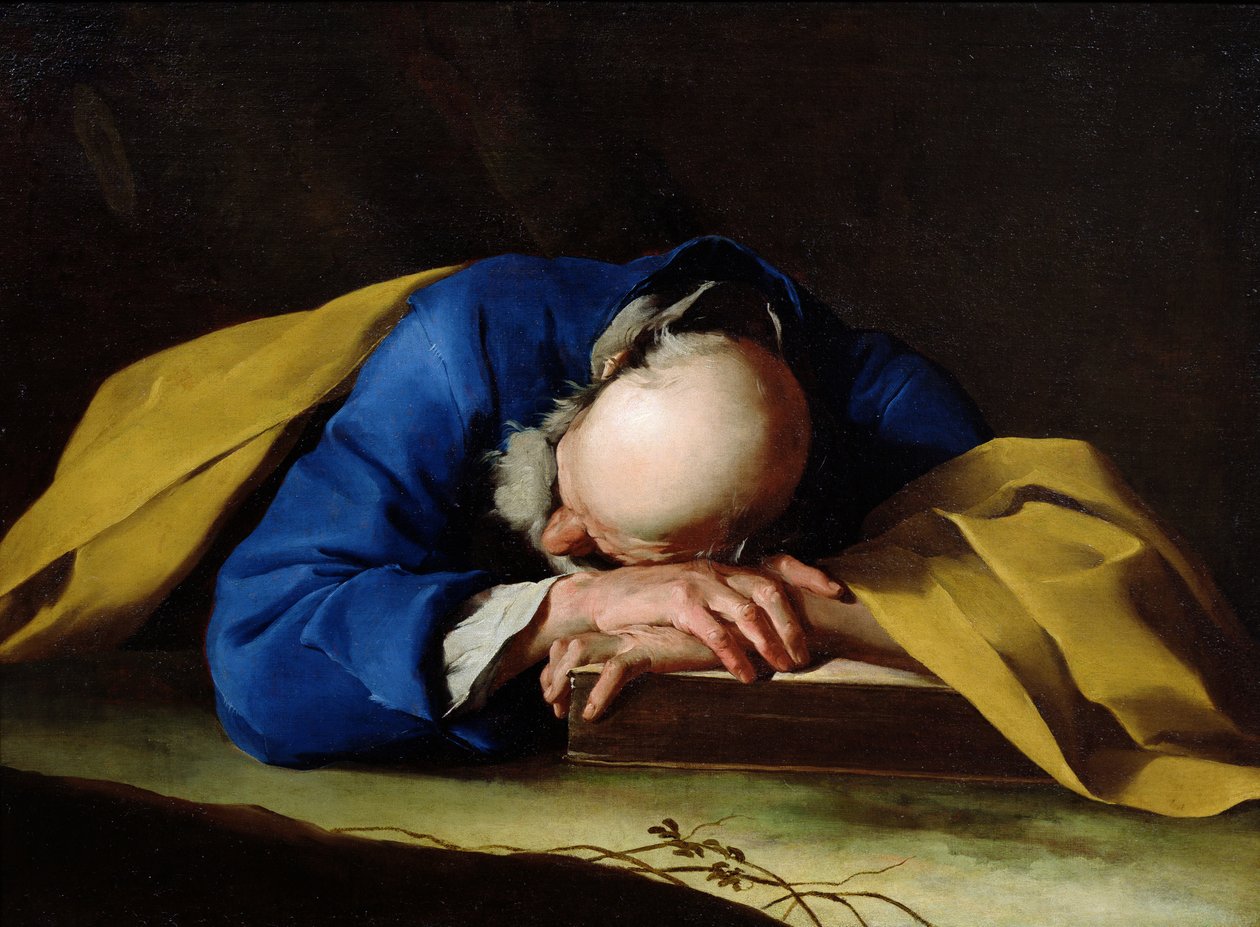 St. Peter of St. Jerome slaapt, c.1735-39 door Giuseppe Antonio Petrini