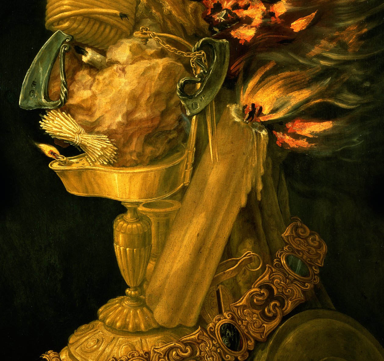Brand (detail) door Giuseppe Arcimboldo