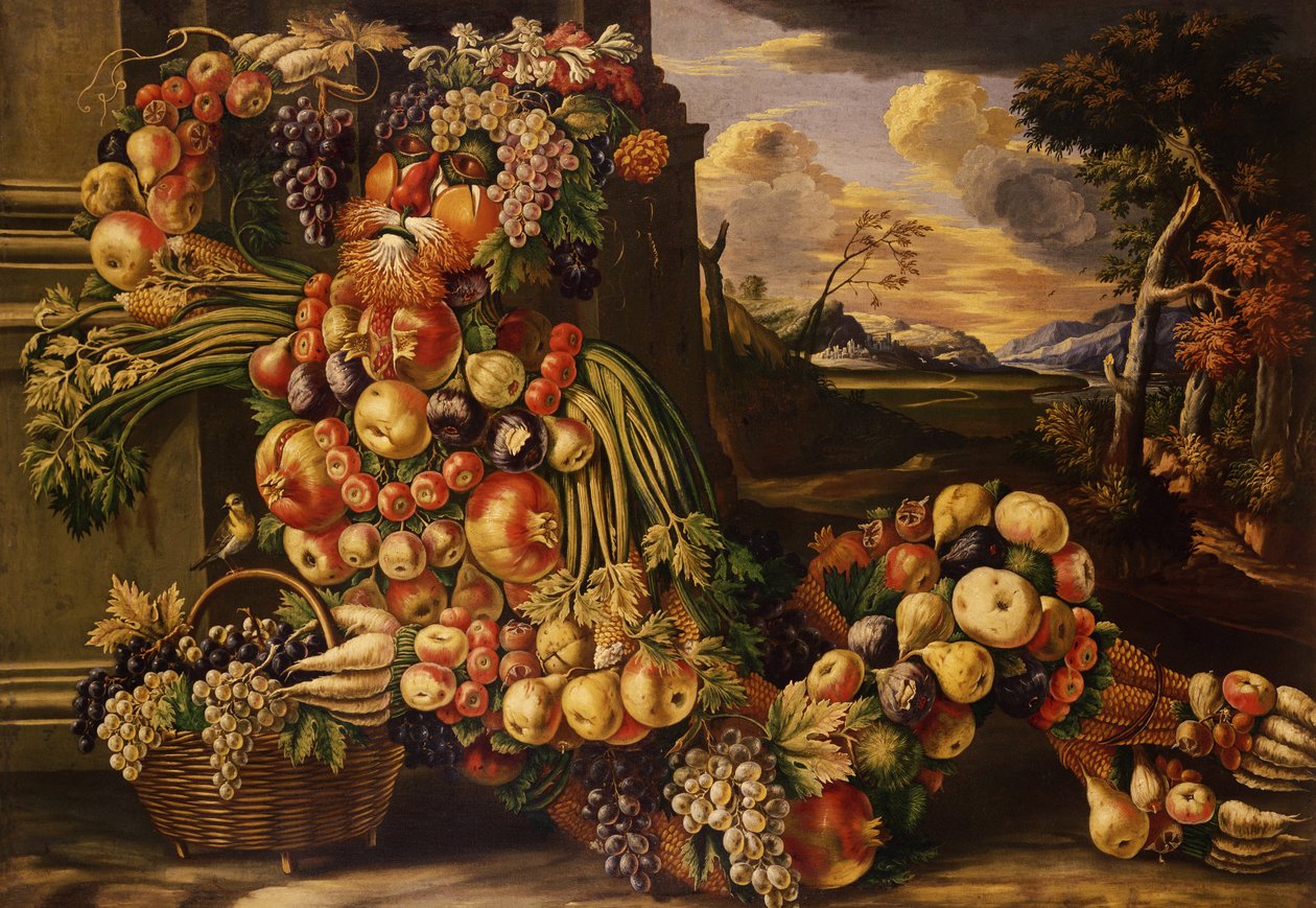 Zittend figuur van de zomer, 1573 door Giuseppe Arcimboldo