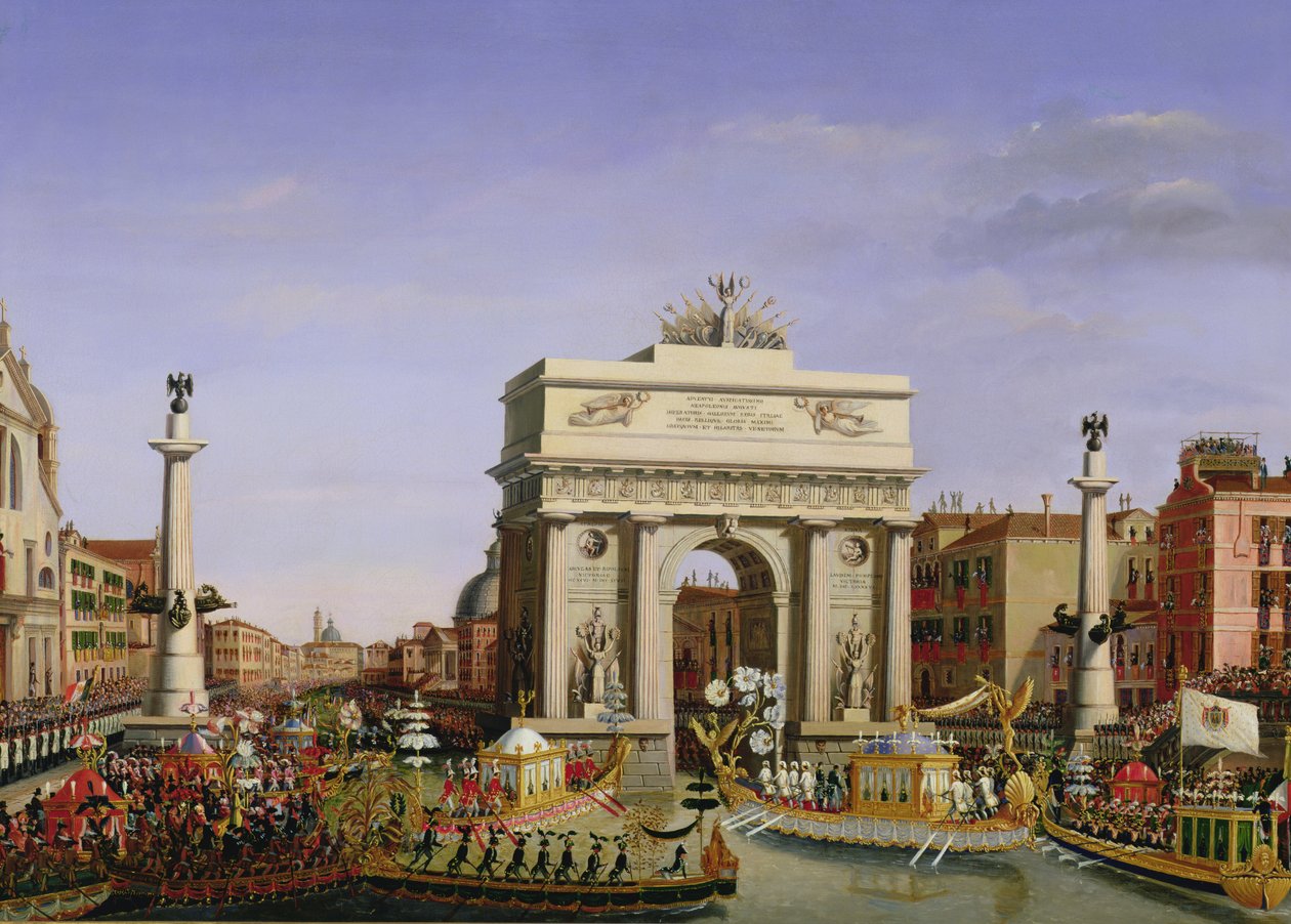 Intocht van Napoleon I (1769-1821) in Venetië, 1807 door Giuseppe Borsato