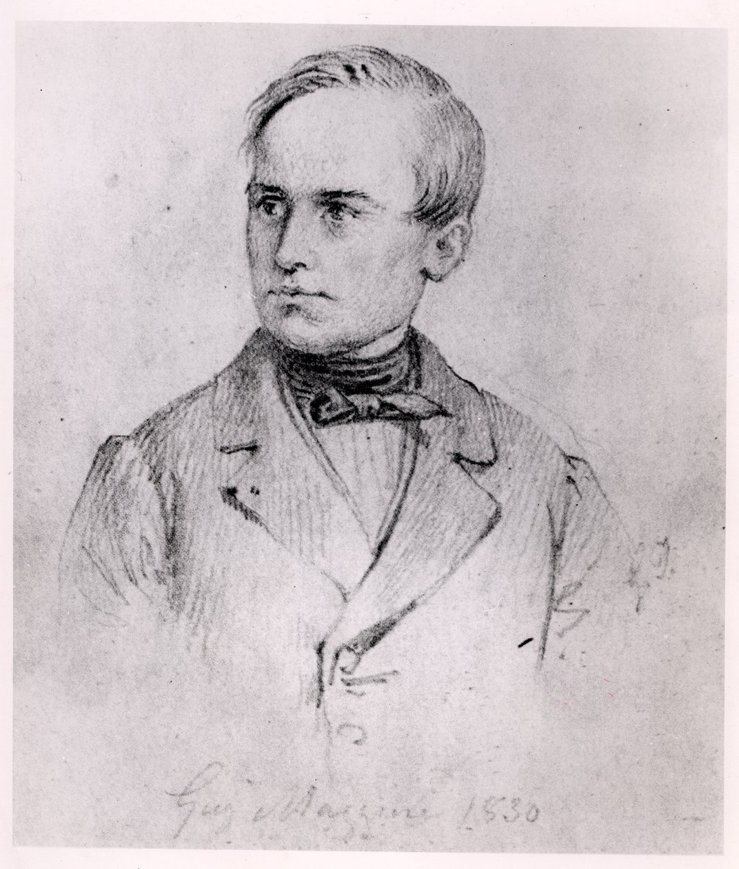 Giuseppe Mazzini, 1830 door Giuseppe Isola