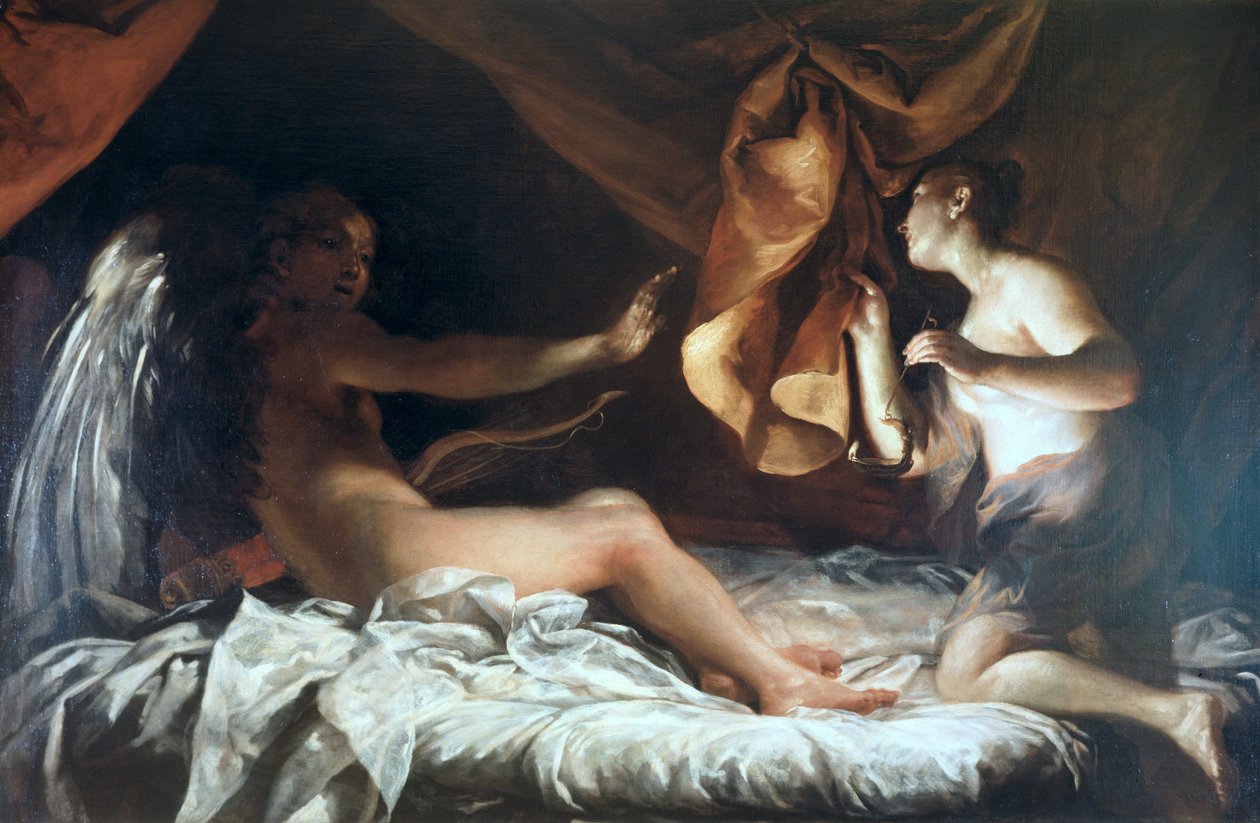 Psyche ontdekt Cupido, 1707-09 door Giuseppe Maria Crespi