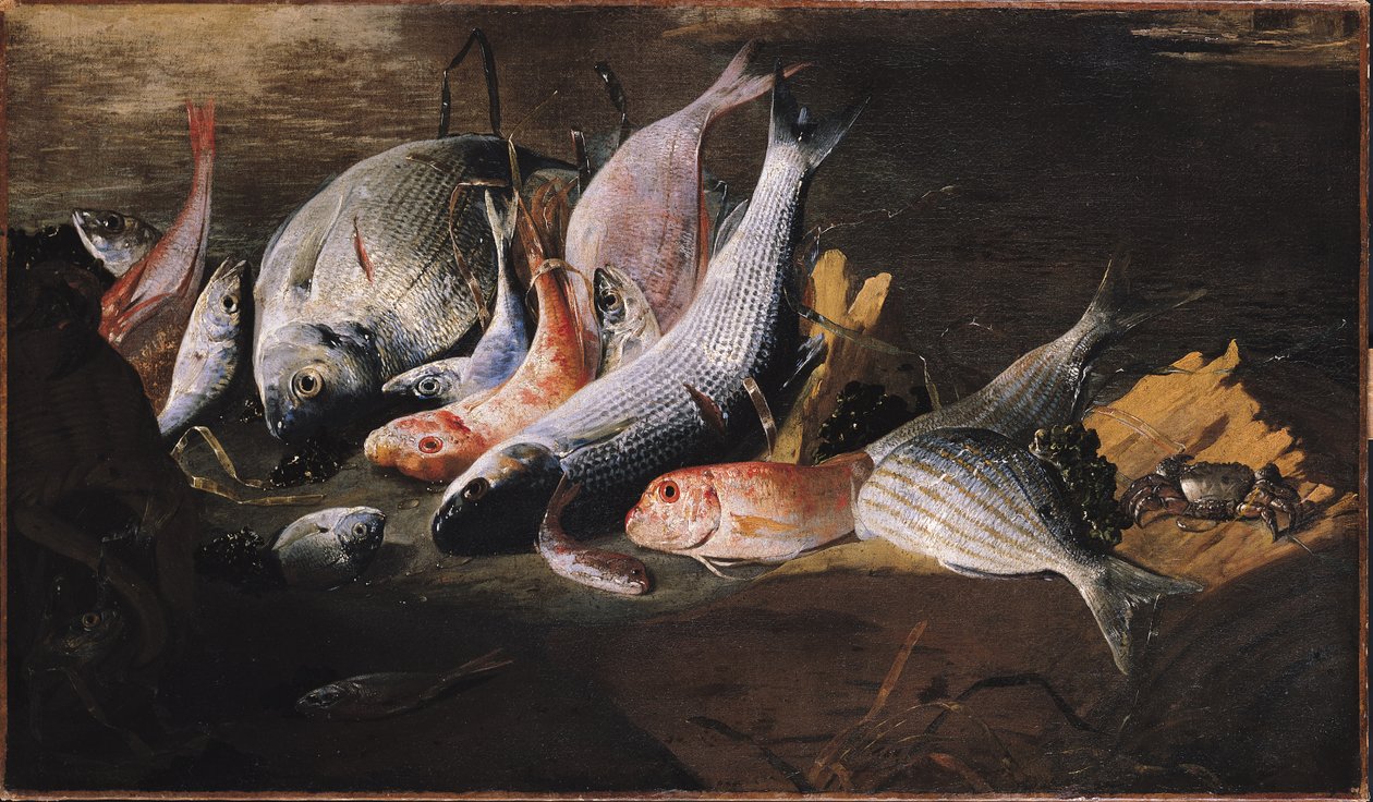 Vis en Krab door Giuseppe Recco
