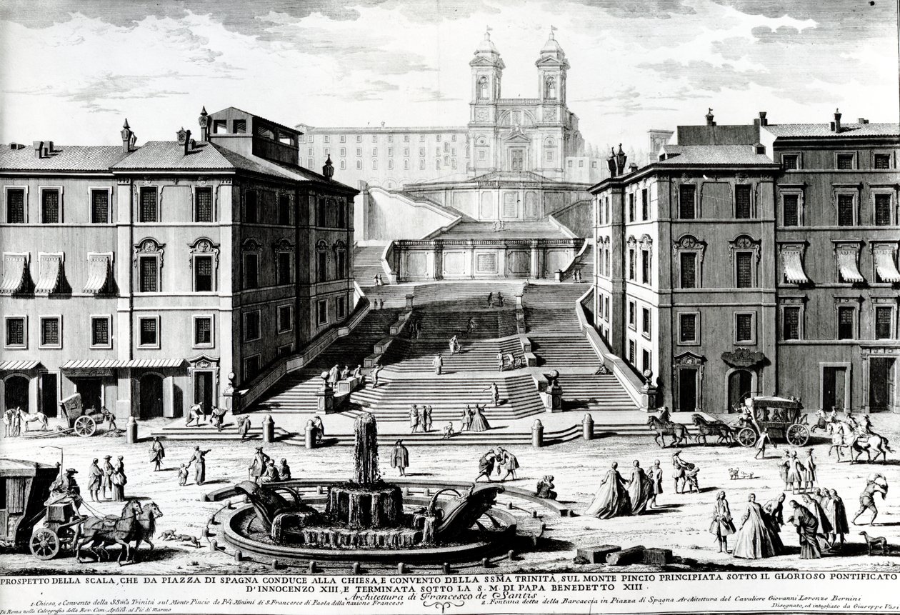 Piazza di Spagna, c.1740 door Giuseppe Vasi
