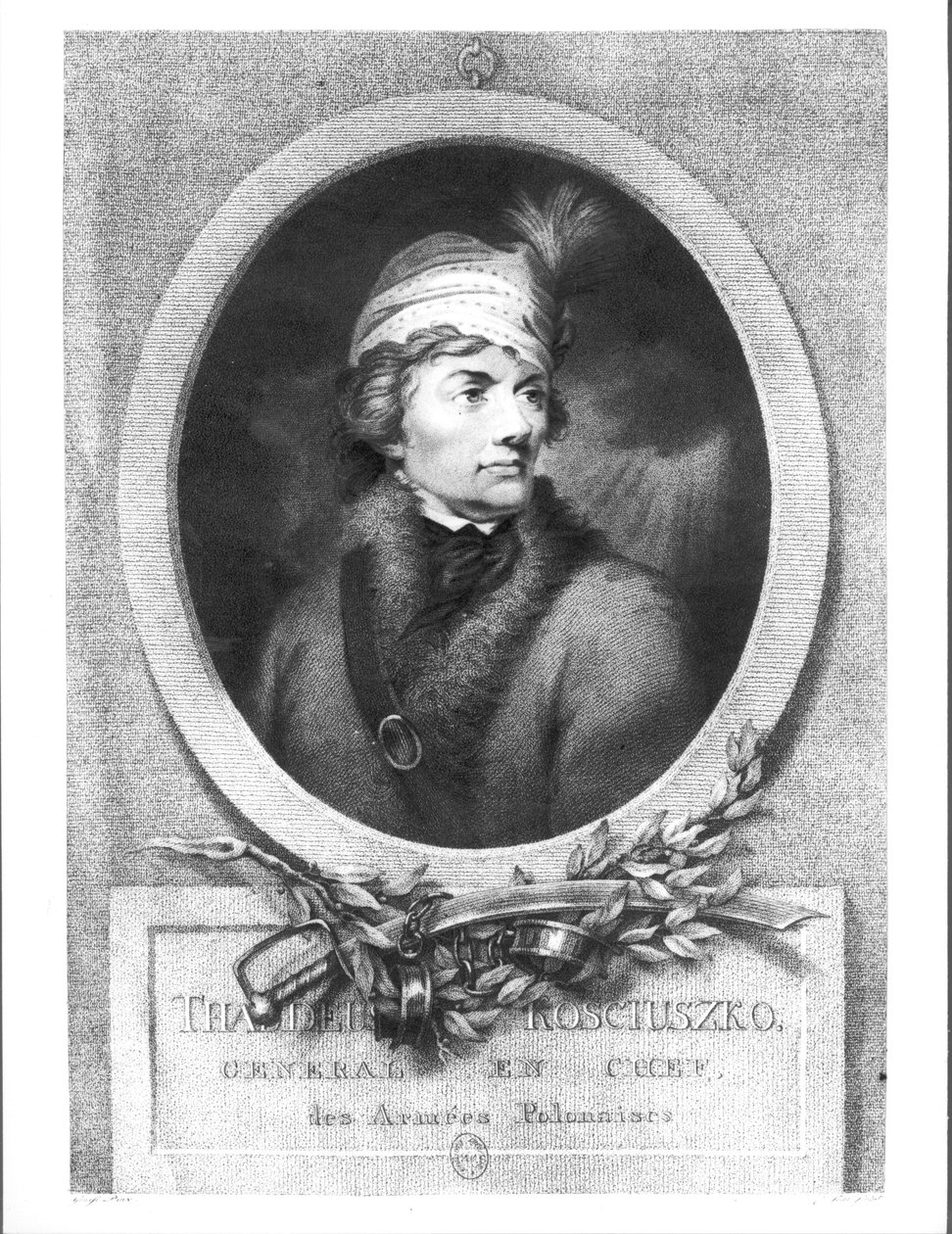 Tadeusz Kosciuszko (1746-1817), gegraveerd door Christiaan Josi (d.1828), gepubliceerd 1794-98 door Giuseppe or Josef Grassi