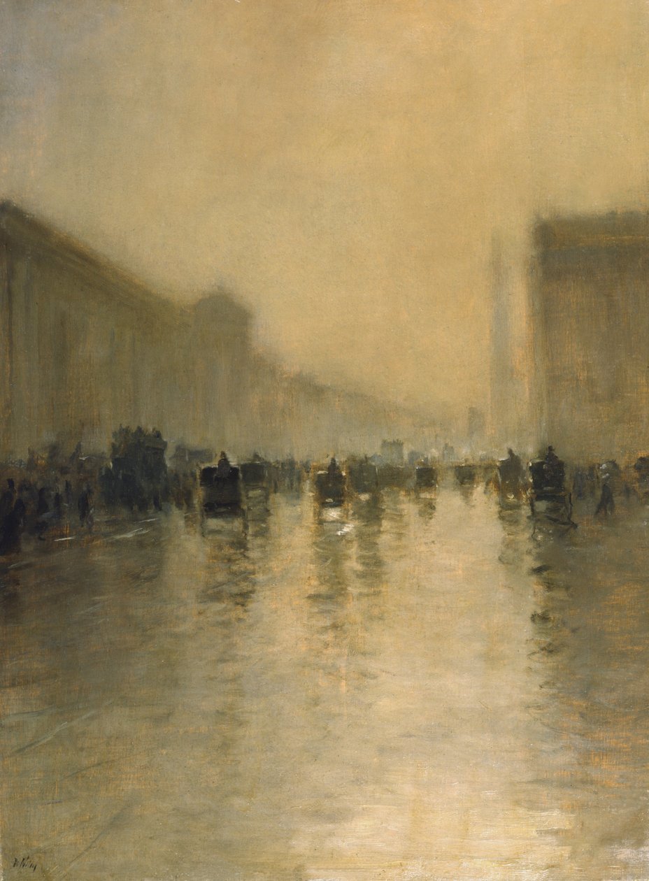 Mistige dag in Londen door Giuseppe de Nittis
