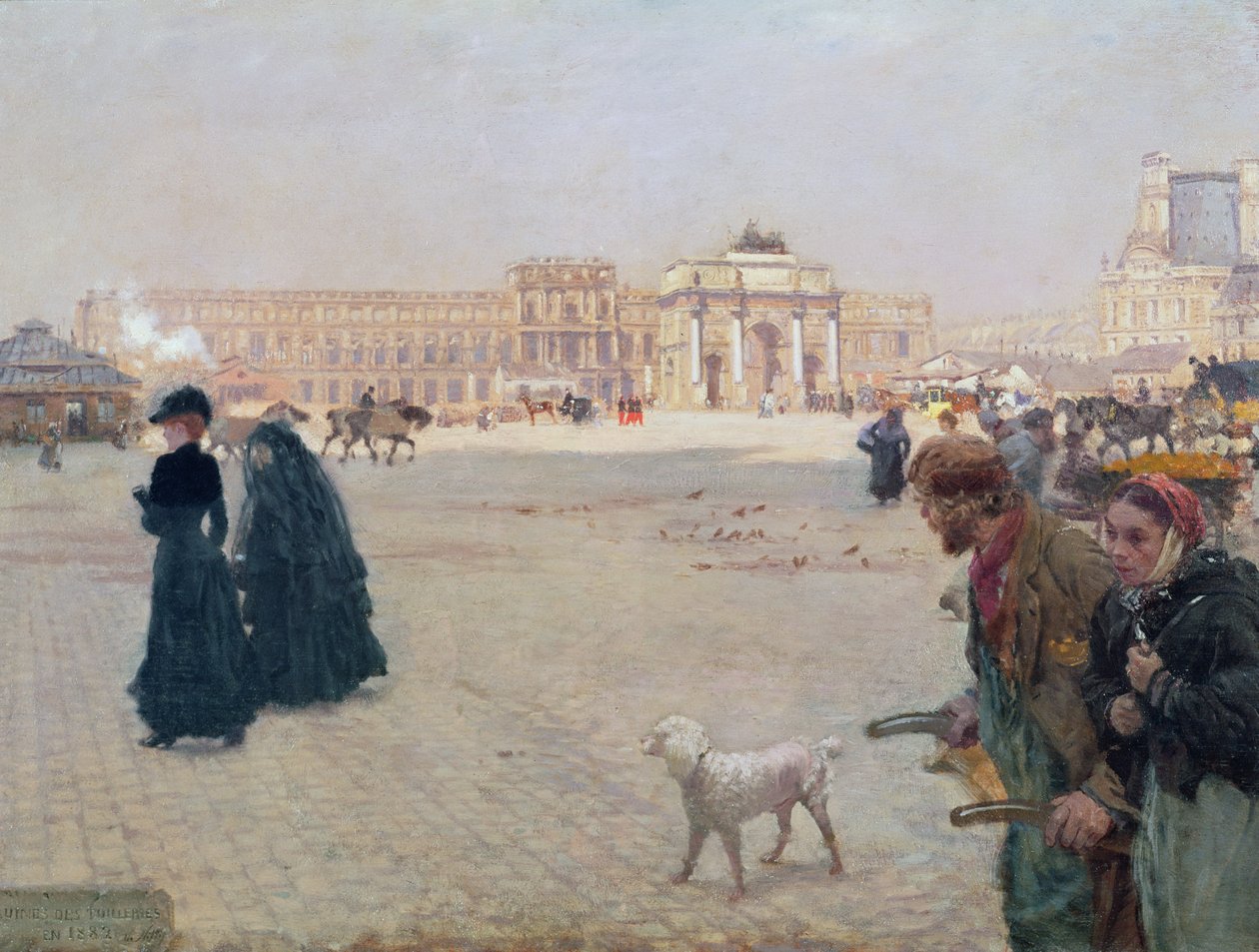 La Place du Carrousel, Parijs: De Ruïnes van de Tuilerieën, 1882 door Giuseppe de Nittis