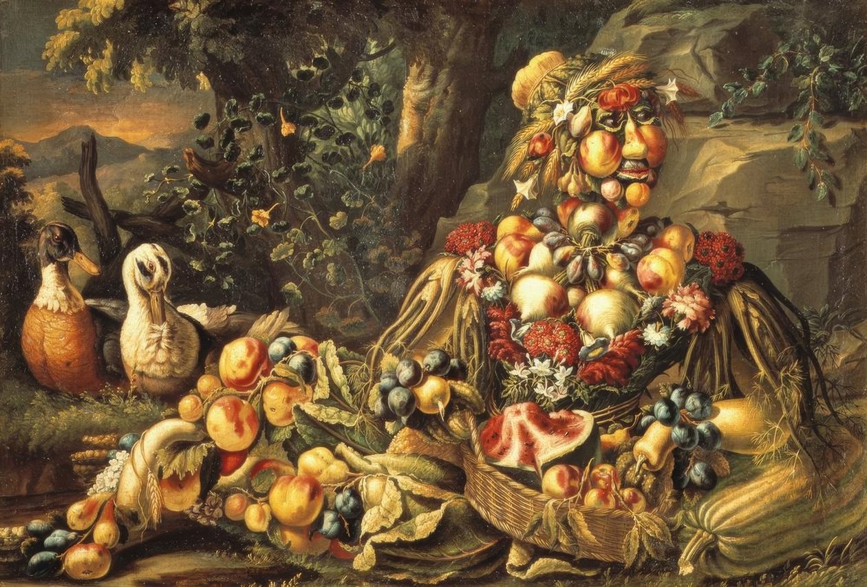 De Zomer door Giuseppe Arcimboldo