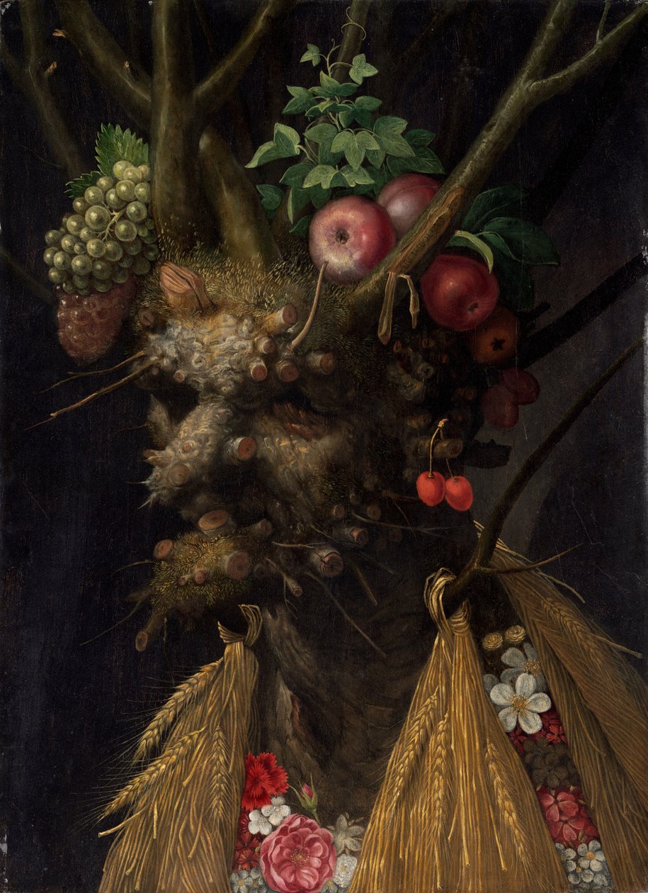 Vier seizoenen in één hoofd door Giuseppe Arcimboldo