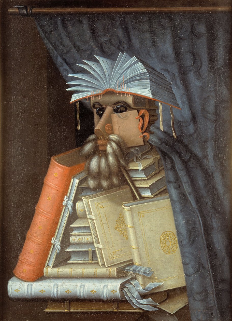 De Bibliothecaris door Giuseppe Arcimboldo