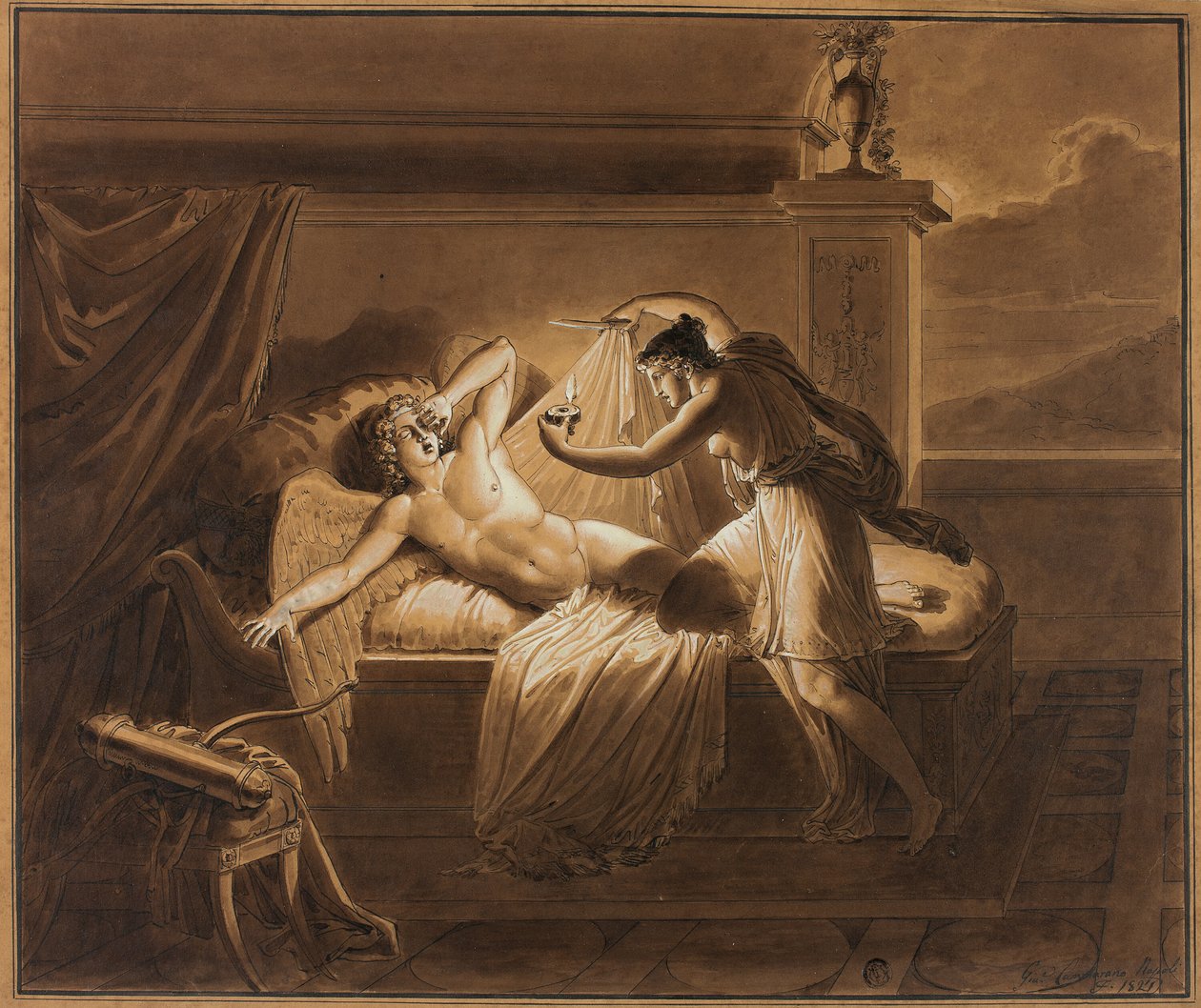 Cupido en Psyche door Giuseppe Cammarano