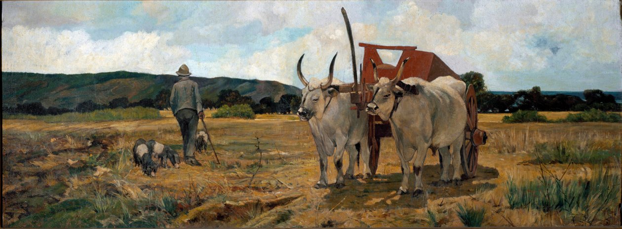 Landschap in Maremma door Giuseppe Fattori