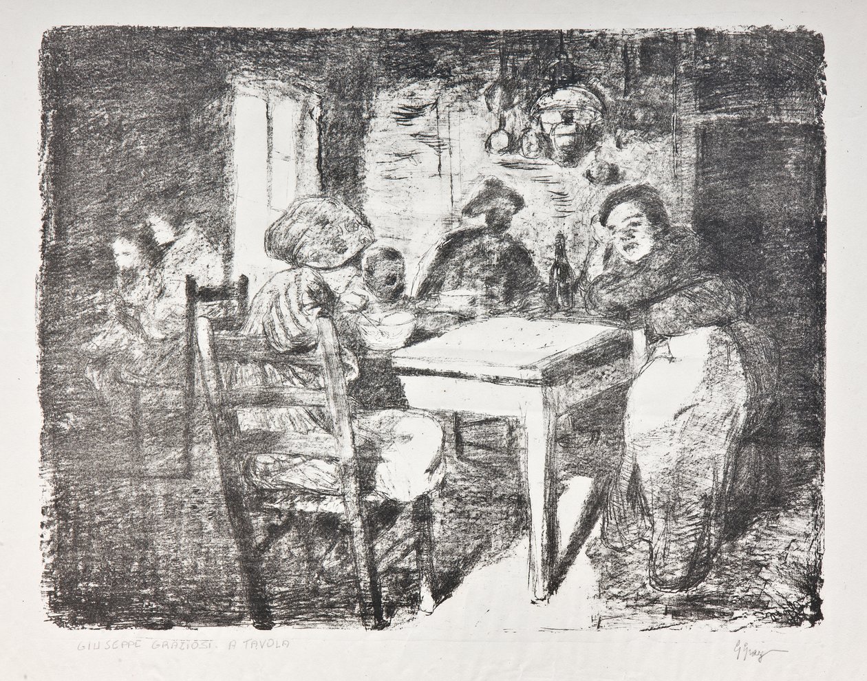 Aan tafel, c.1907 door Giuseppe Graziosi