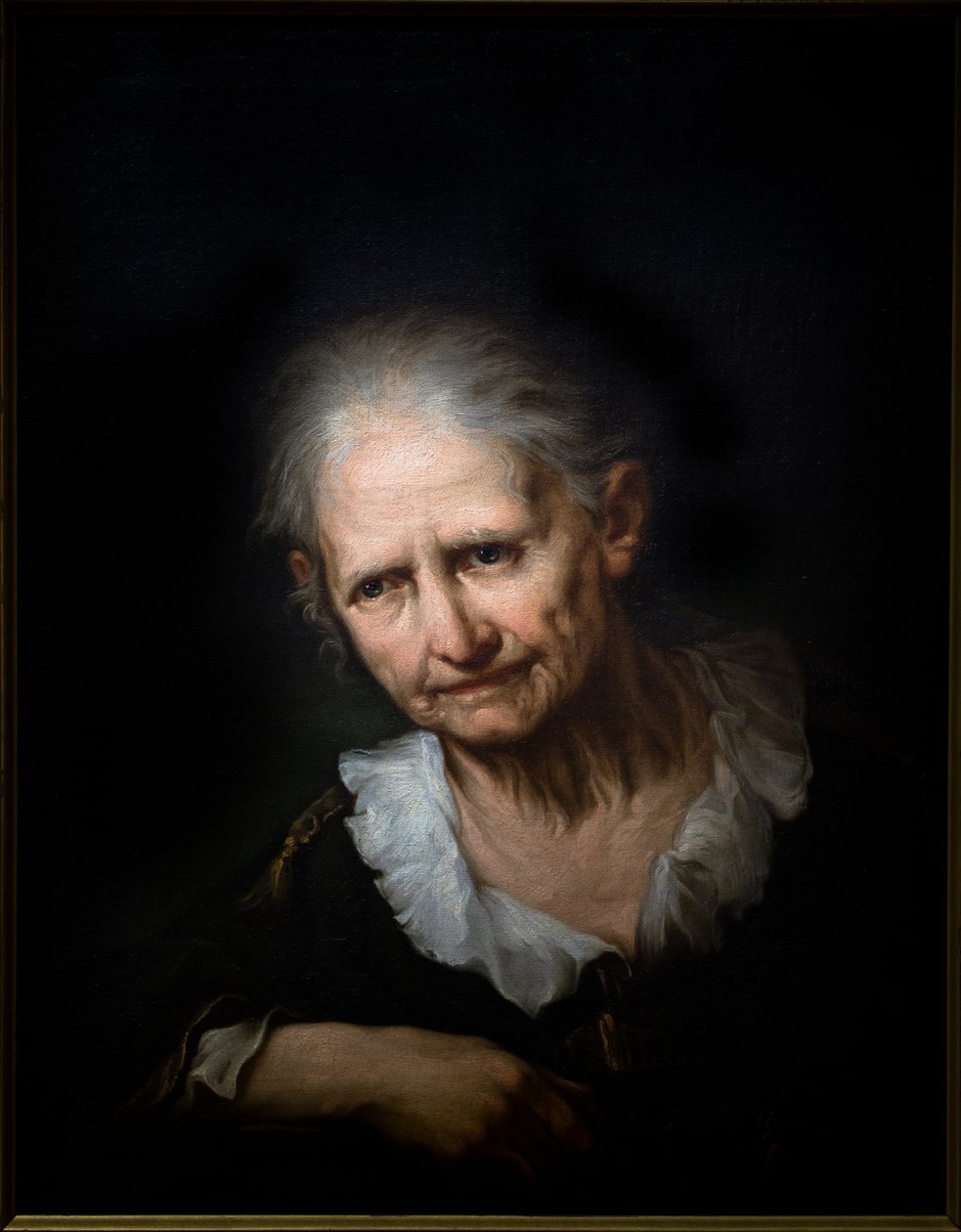 Oude vrouw in gebed door Giuseppe Nogari