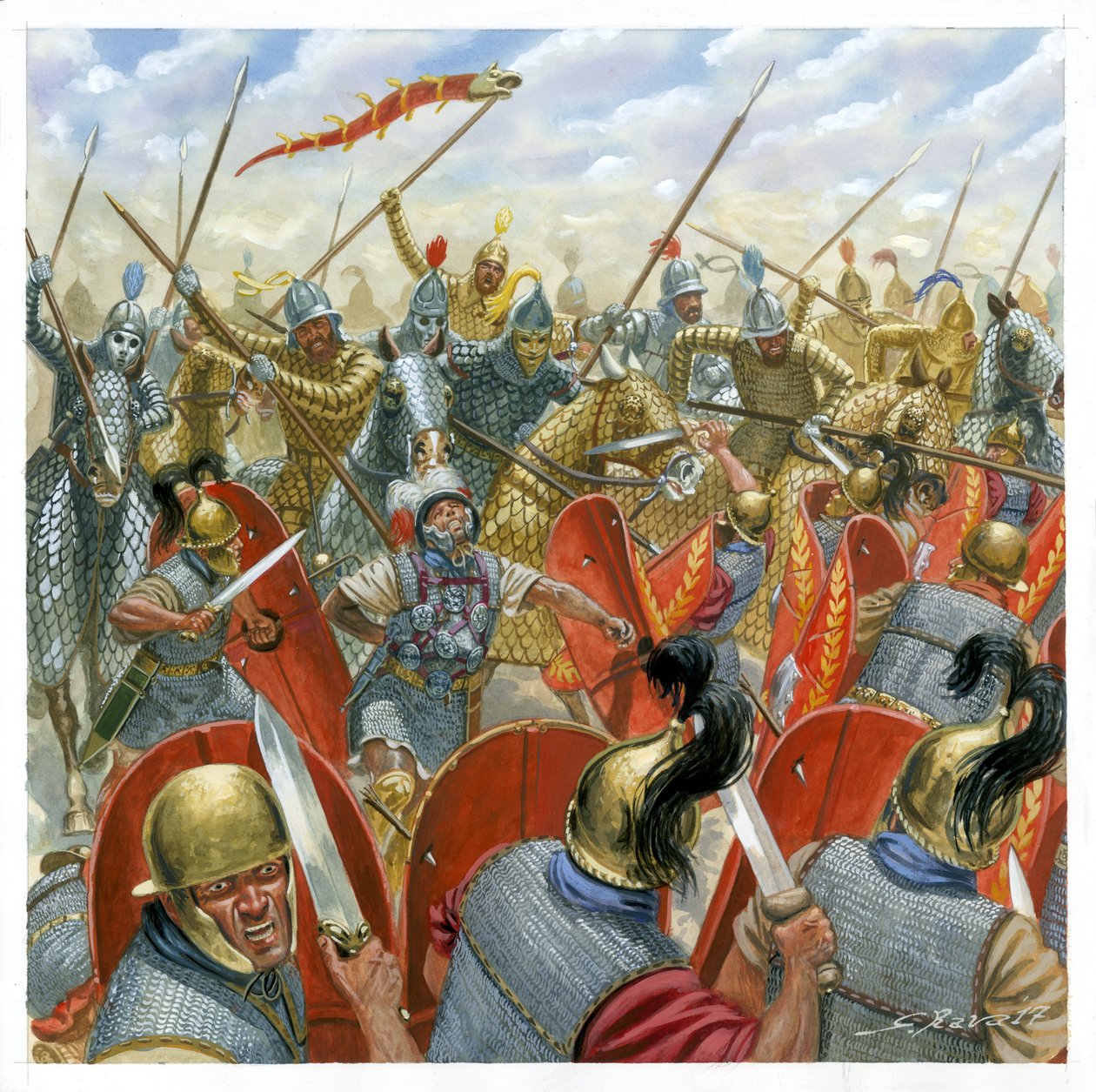 Slag bij Carrhae door Giuseppe Rava