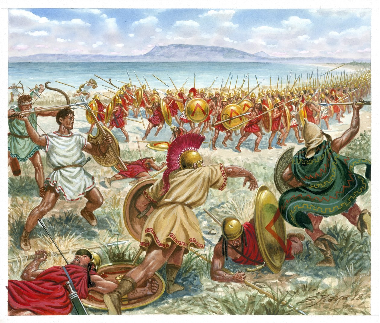 Slag bij Lechaeum door Giuseppe Rava