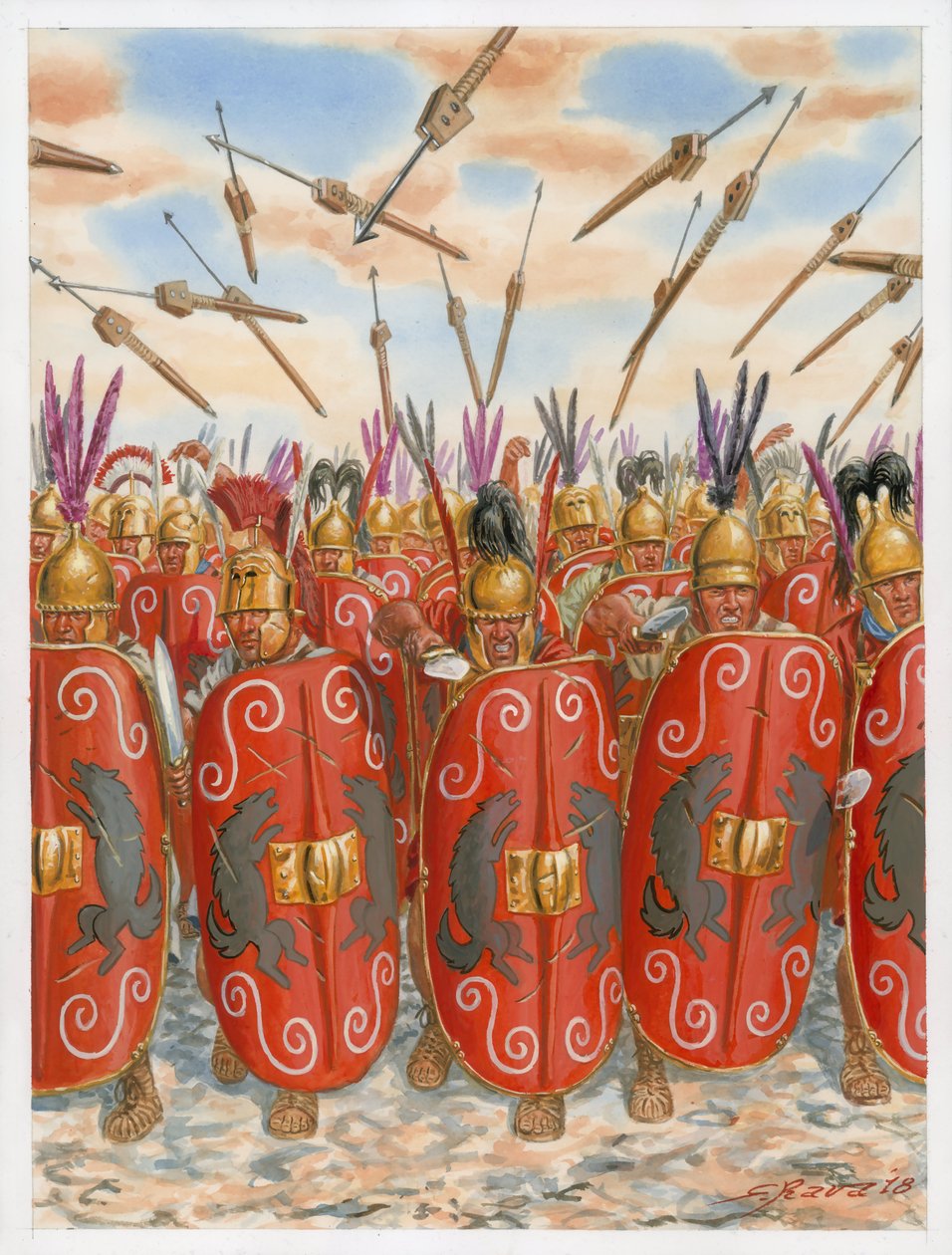 Republikeinse Romeinse legionairs in gevecht door Giuseppe Rava