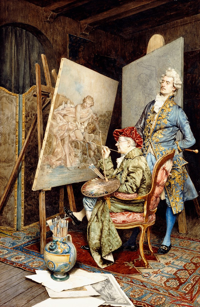 Het Atelier van de Schilder door Giuseppe Signorini