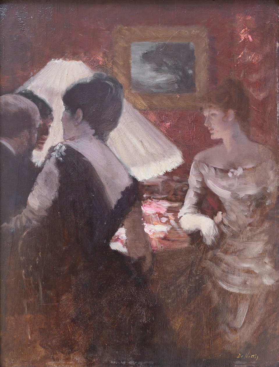 Rond de lampenkap door Giuseppe or Joseph de Nittis