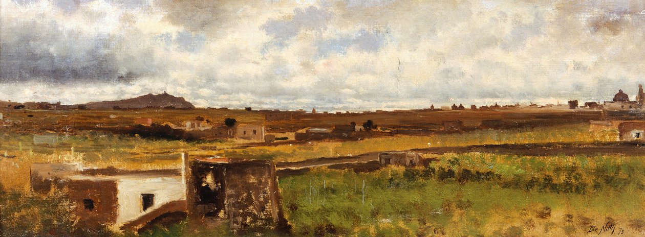 Landschap door Giuseppe or Joseph de Nittis