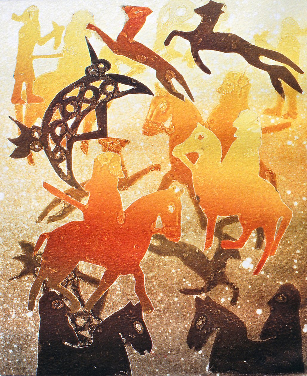 Pictische jacht, 2000 door Gloria Wallington