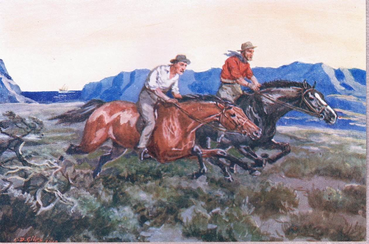 Uit het wrak, uit Gedichten van Adam Lindsay Gordon gepubliceerd door T. N. Foulis, 1912 door Godfrey Douglas Giles