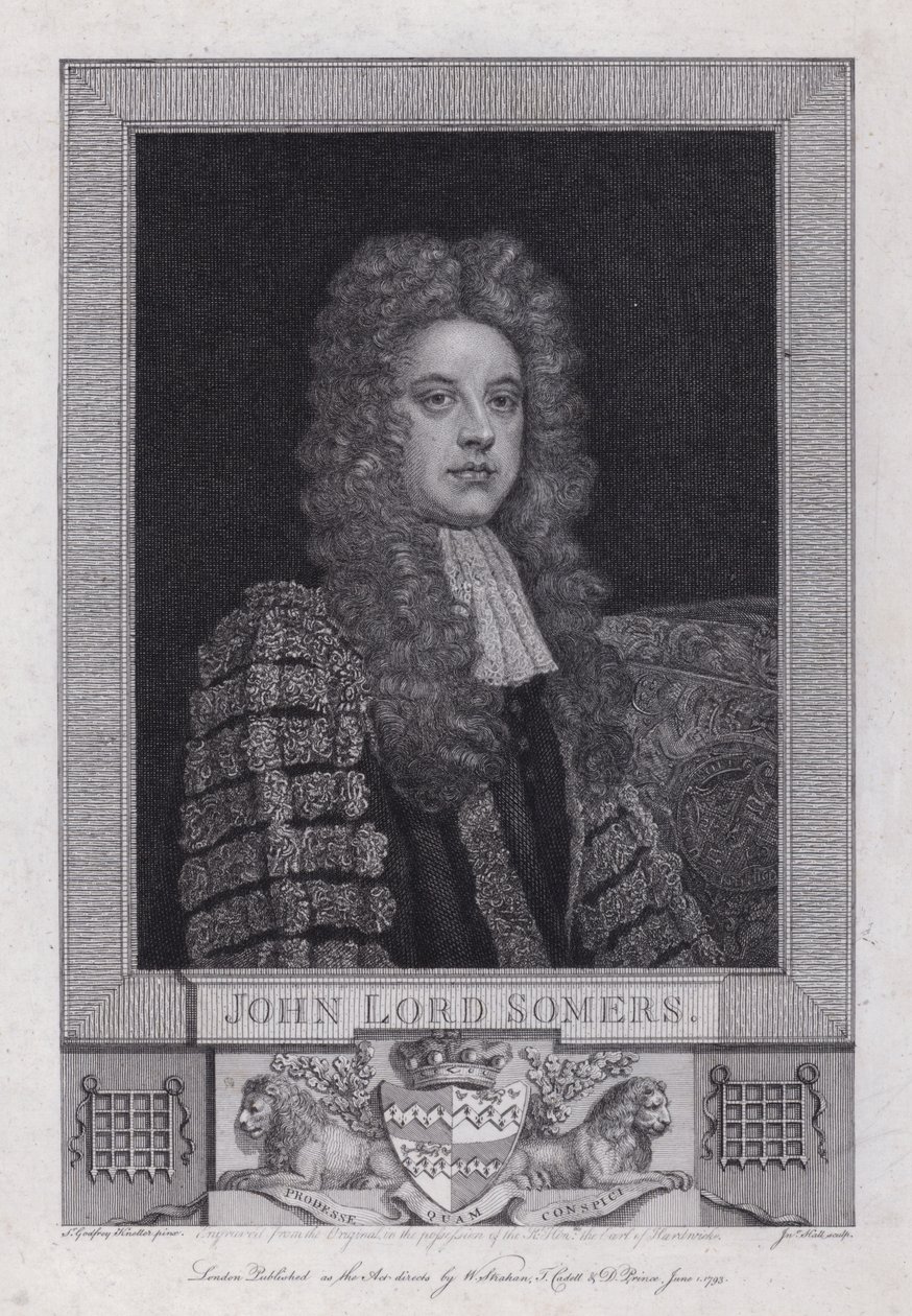 John Somers door Godfrey (after) Kneller