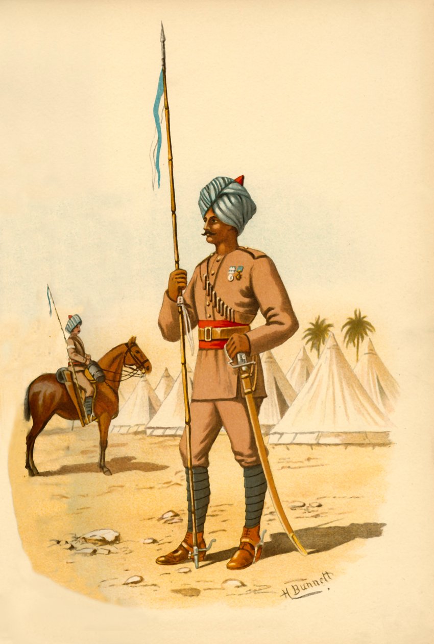De 13e Bengal Lancers, 1890 door Godfrey Douglas Giles